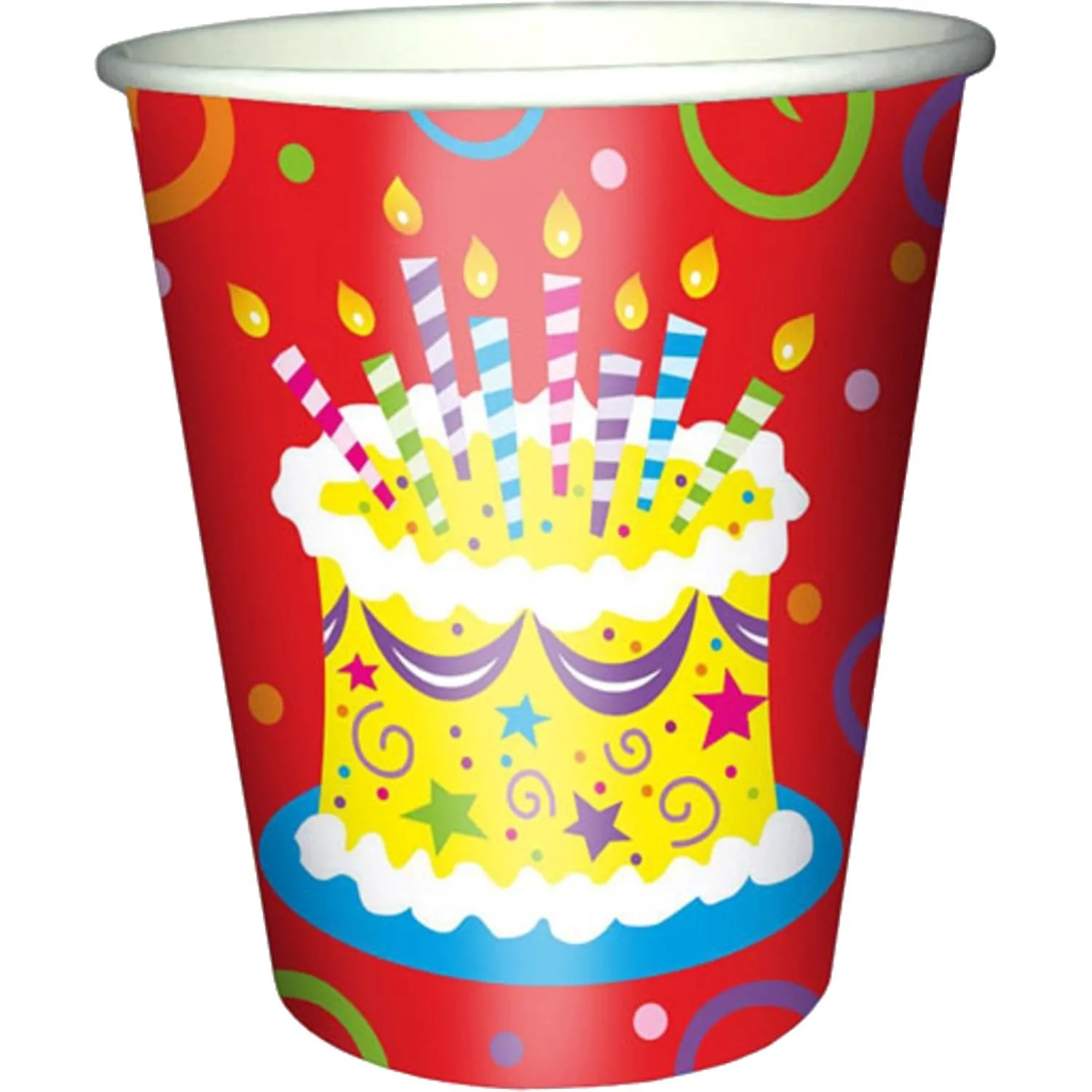 Набор стаканов бумажные 250мл Торт яркий 6шт/уп 6046309 - фото 1