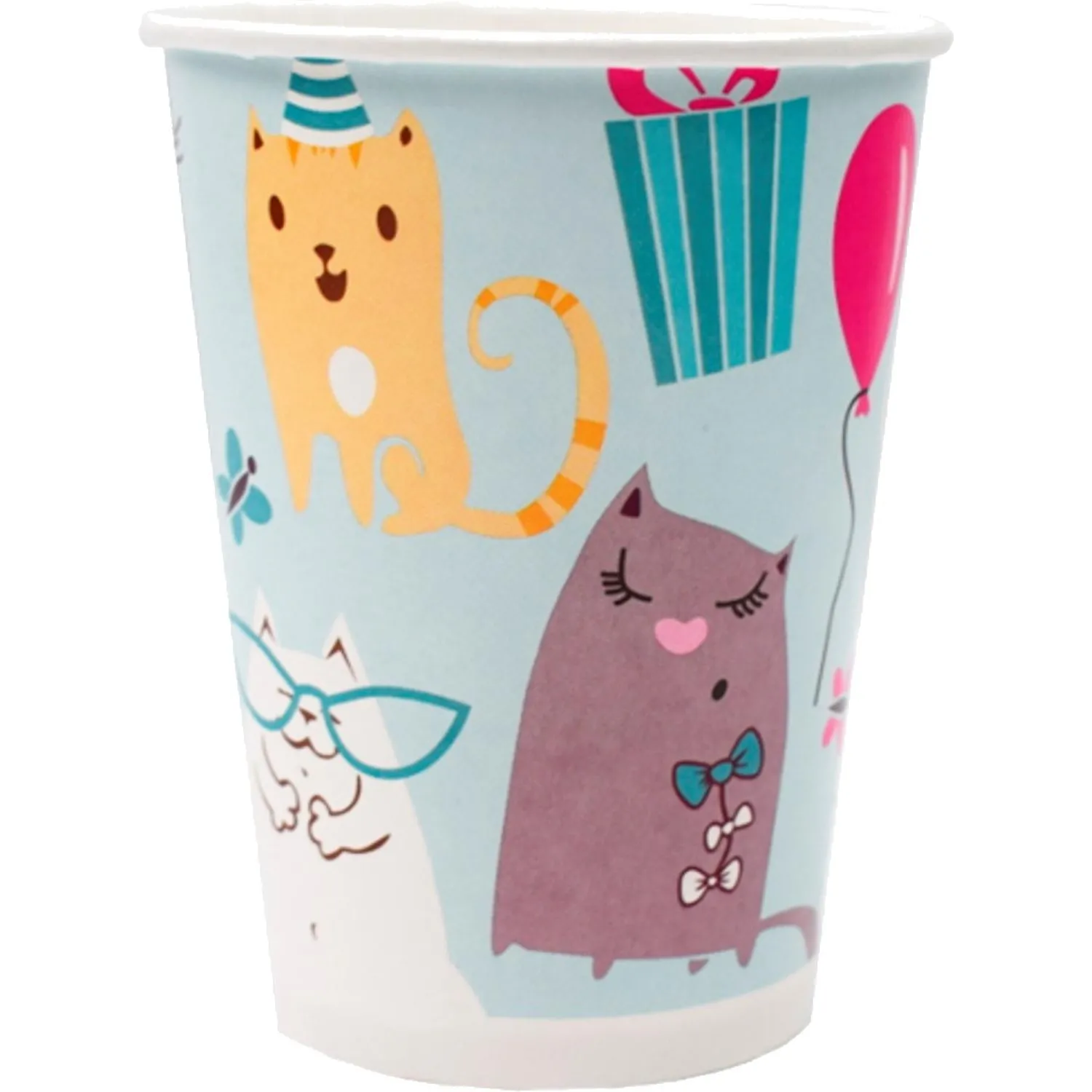 Набор стаканов бумажные Кошки 200мл 6шт/уп 6060404 - фото 1