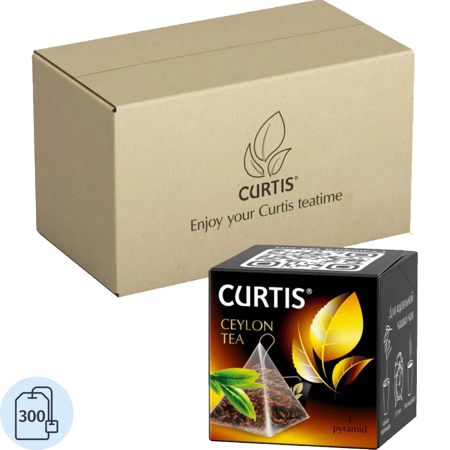 Чай Curtis Ceylon Tea черный среднелистов, 300 пирамидок/уп, в гофрокоробе - фото 1