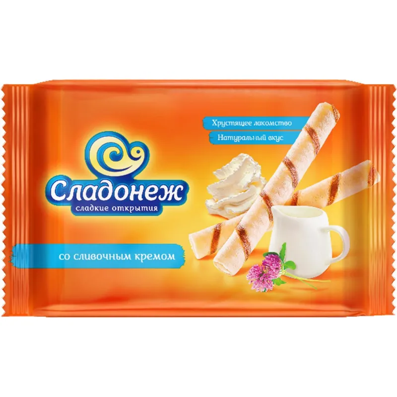 Вафельные трубочки Сладонеж со сливочным кремом, 175г - фото 1