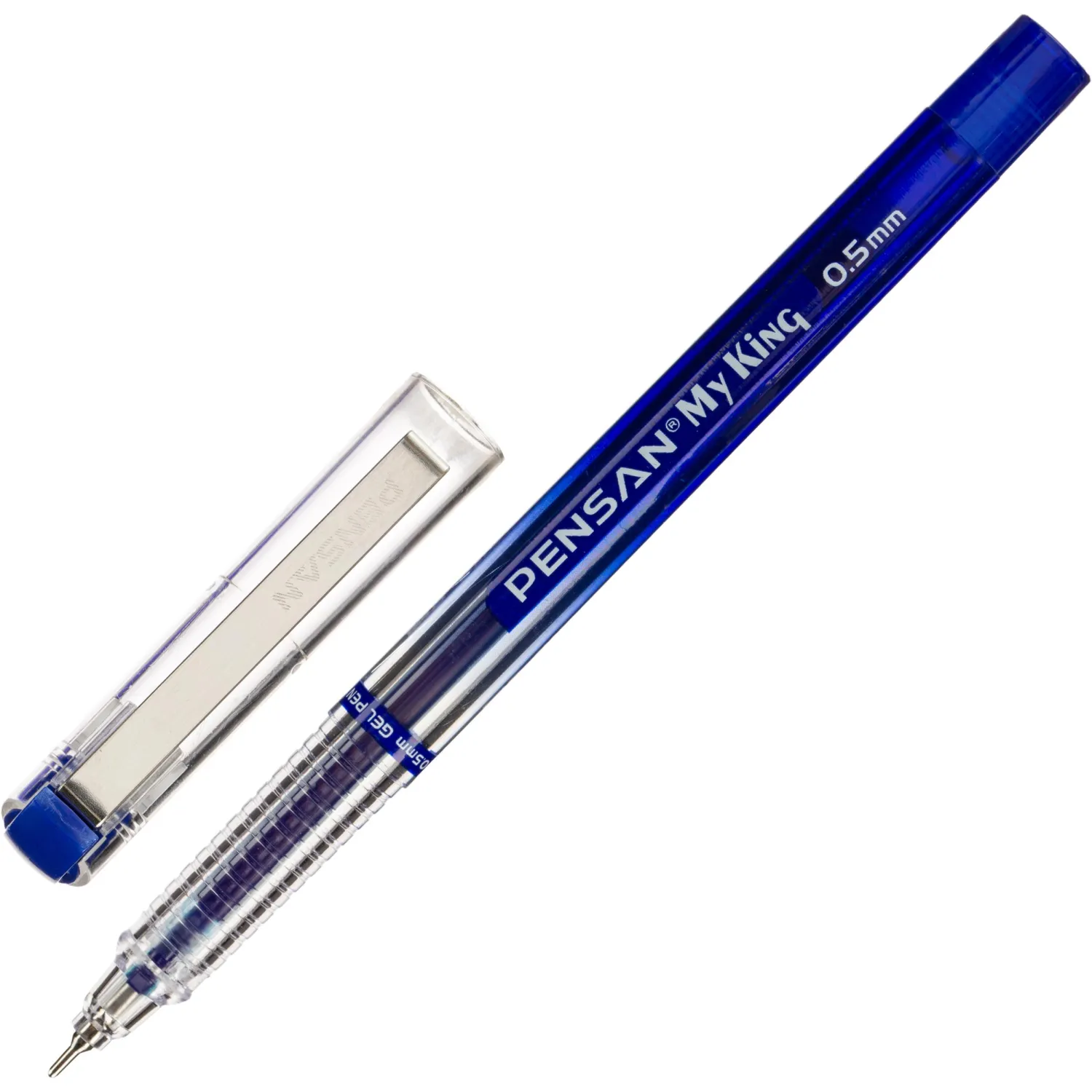Ручка гелевая неавтомат. MY-KING GEL PEN METAL CLIP 0,5мм, синий - фото 1
