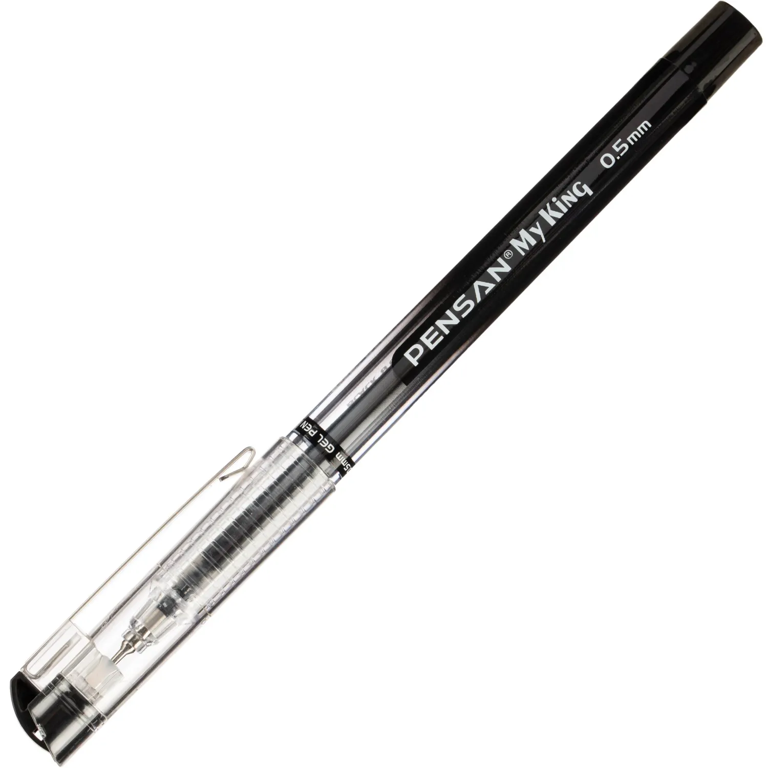 Ручка гелевая неавтомат. MY-KING GEL PEN METAL CLIP 0,5мм, черный - фото 2