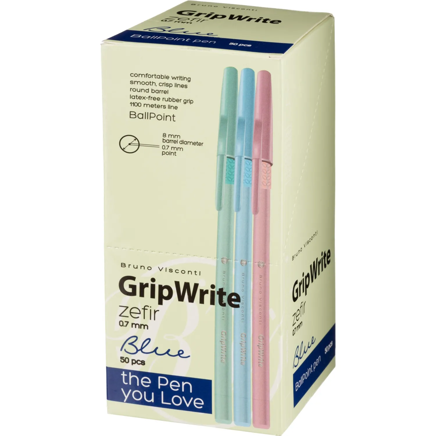 Ручка шариковая неавтомат. GripWrite Zefir линия 0,7мм, син.,асс,20-0326/03 - фото 12
