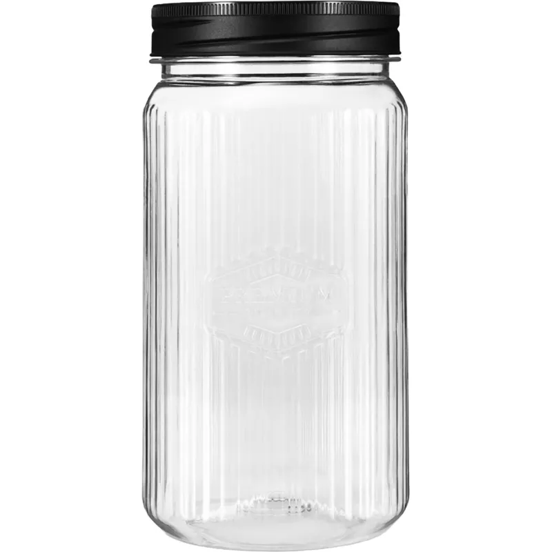 Банка квадратная с рельефом PREMIUM 1,3л, 3шт (Черный) - фото 3