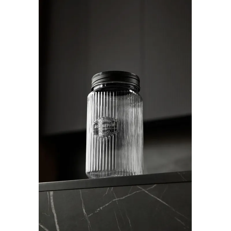 Банка квадратная с рельефом PREMIUM 1,3л, 3шт (Черный) - фото 5