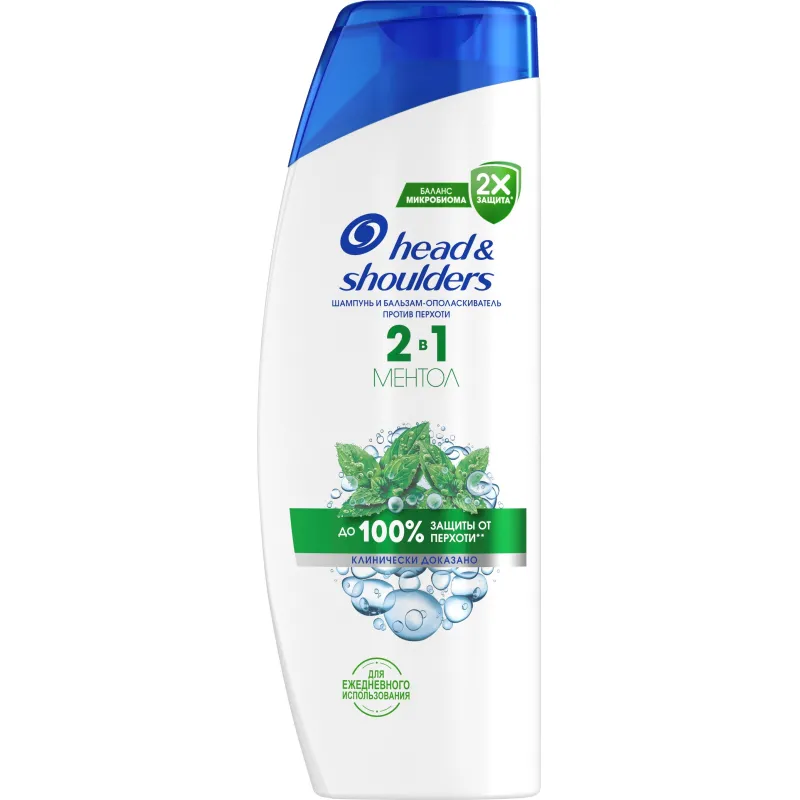 Шампунь-бальзам Head&Shoulders от перхоти Ментол 2в1 360мл - фото 1