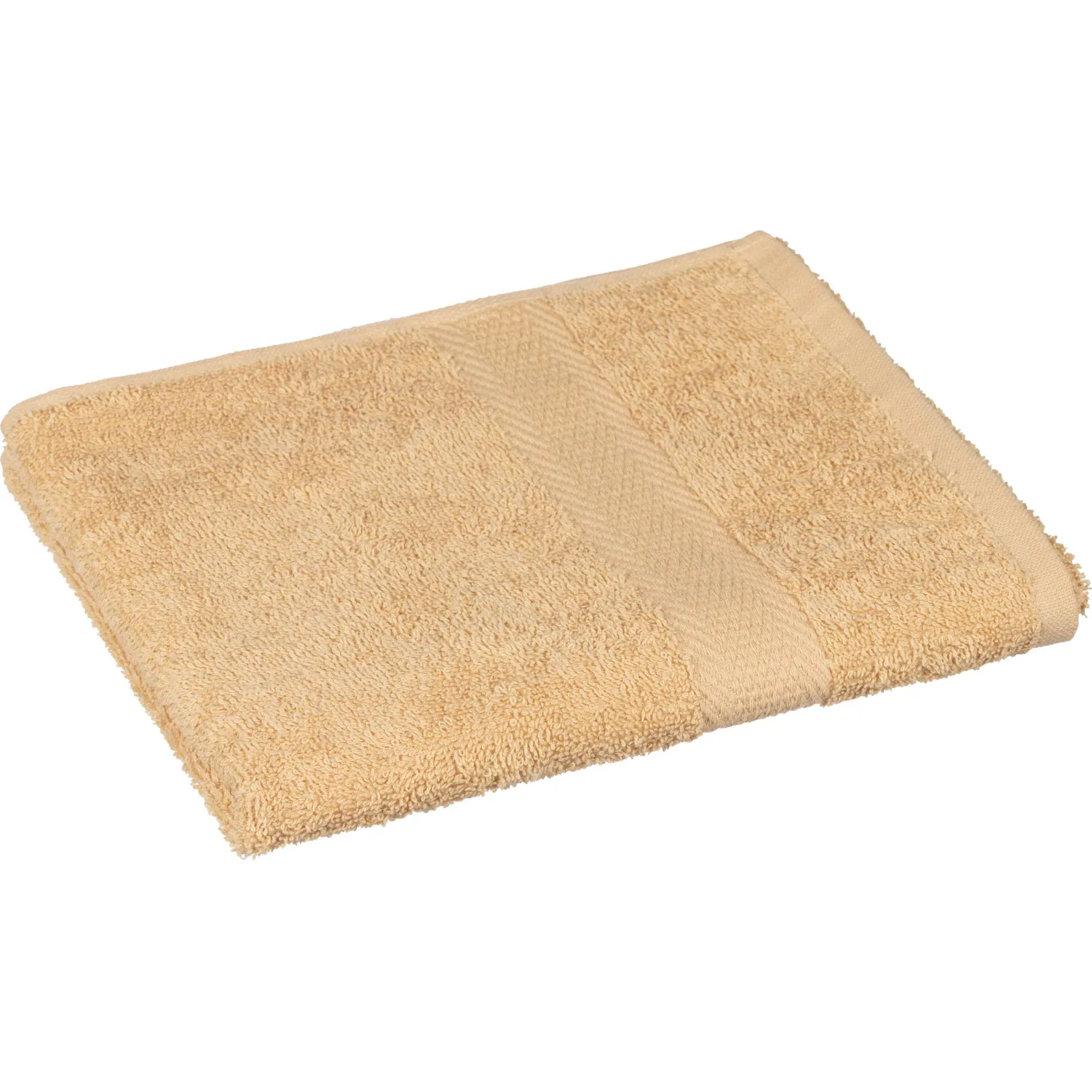Набор полотенец махровых бордюр 440 г/м2, 70х140 бежевый, 5шт - фото 1