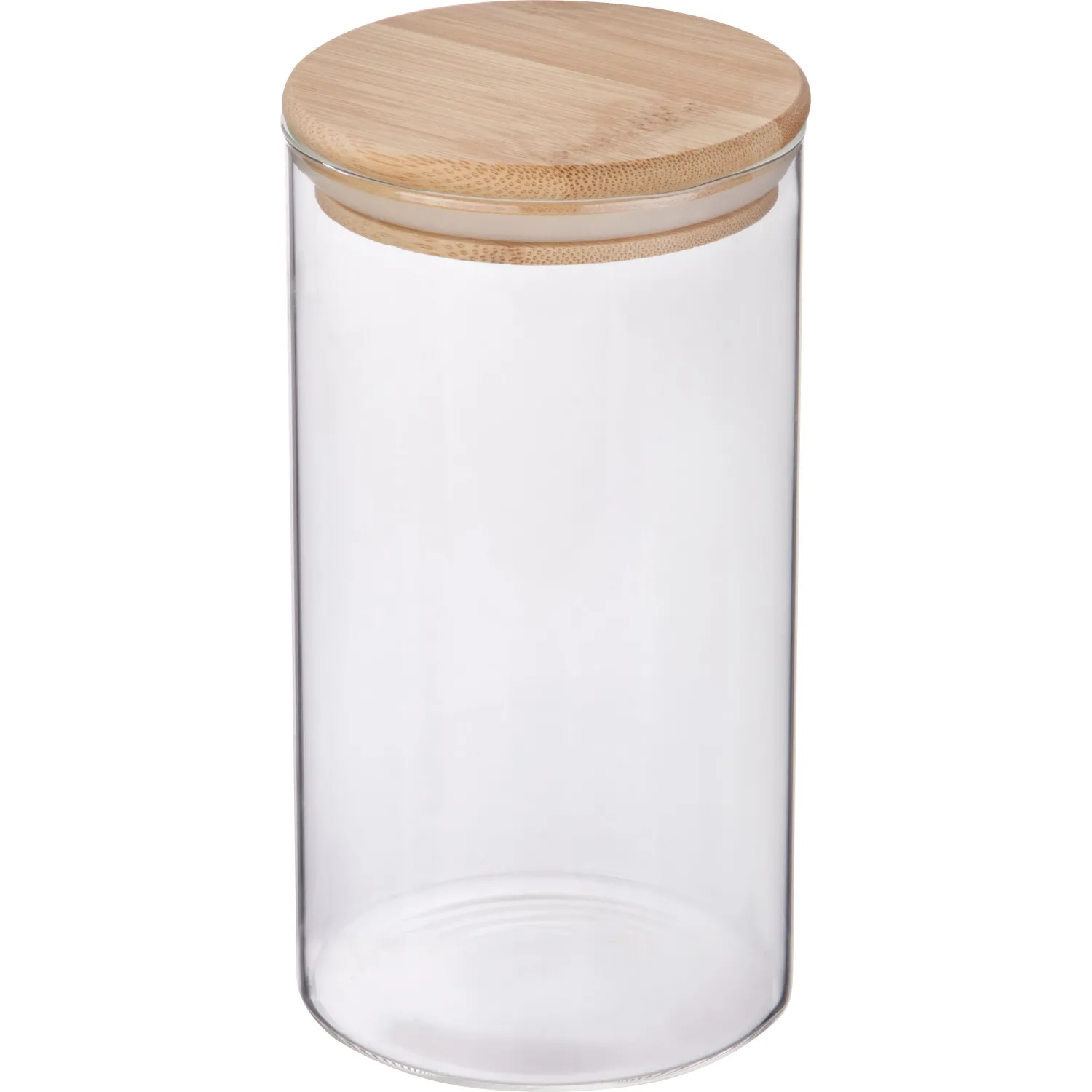 Банка стеклянная для сыпучих продуктов с крышкой BAMBU, 1,3 л - фото 1