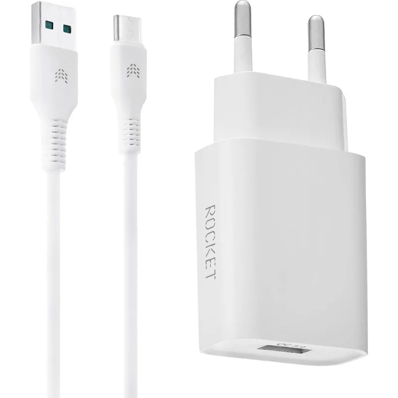 Зарядное устройство сетевое 18W USB-A+C Rocket Slot Combo(RWCC505WH18AC-A) - фото 2