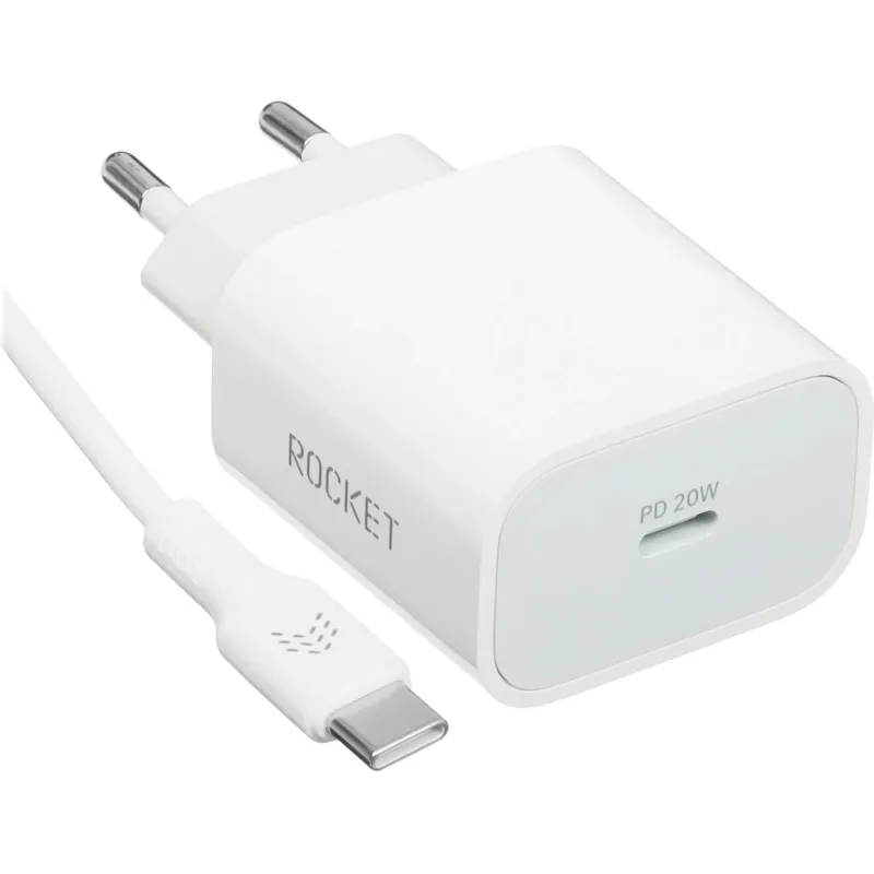Зарядное устройство сетевое 20W USB-C/USB-C RocketSp.Combo(RWCC506WH20CC-C) - фото 2