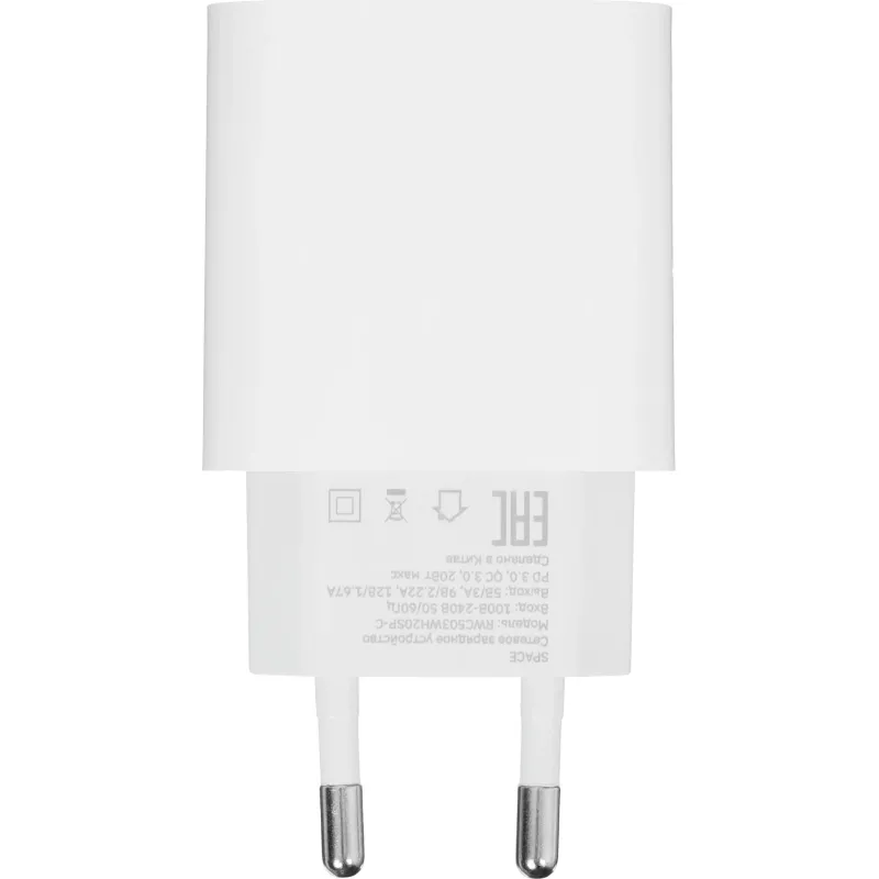 Зарядное устройство сетевое 20W USB-C/USB-C RocketSp.Combo(RWCC506WH20CC-C) - фото 5