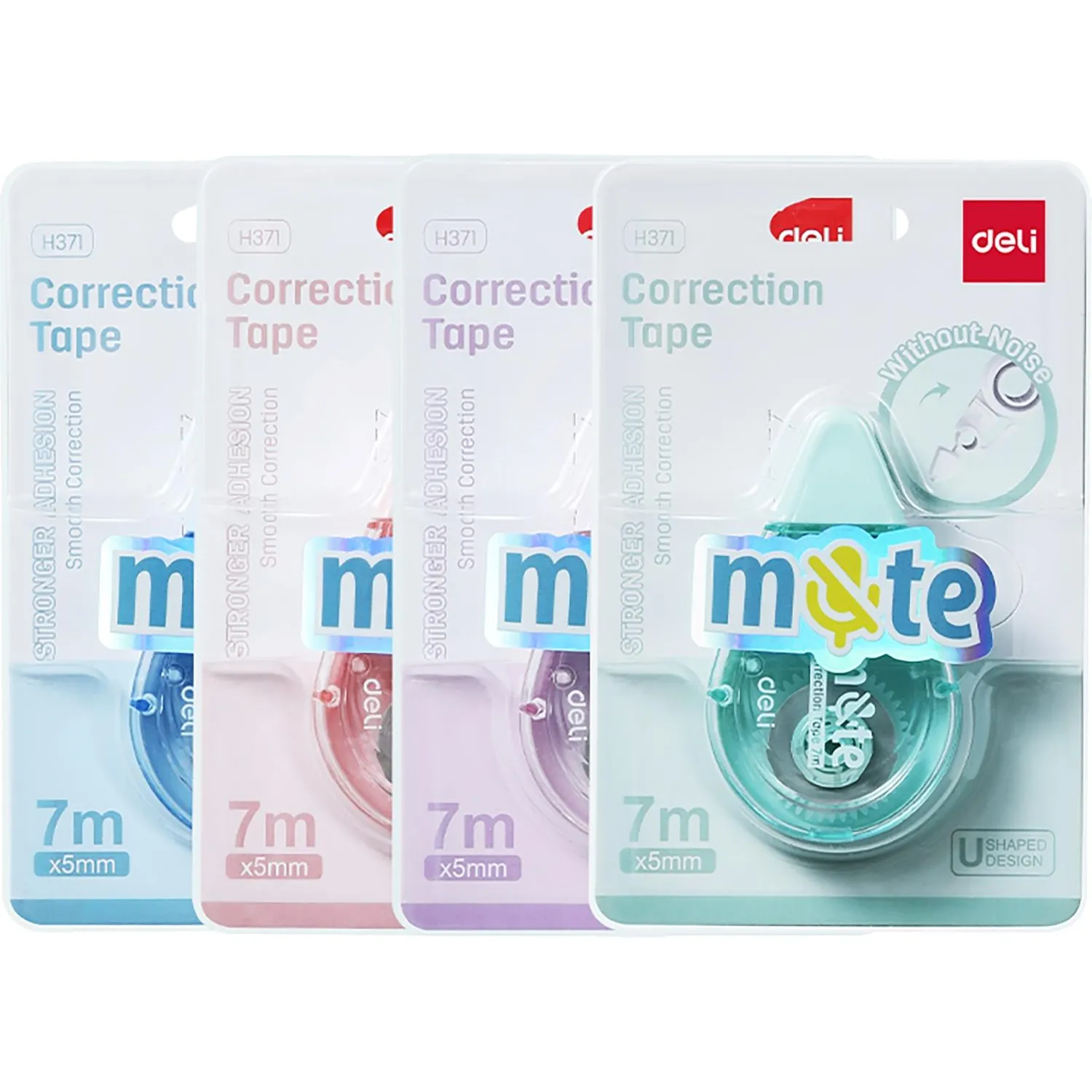 Корректирующая лента Deli MUTE, 5ммx7м, бесшумная, в асс,EH371 - фото 4