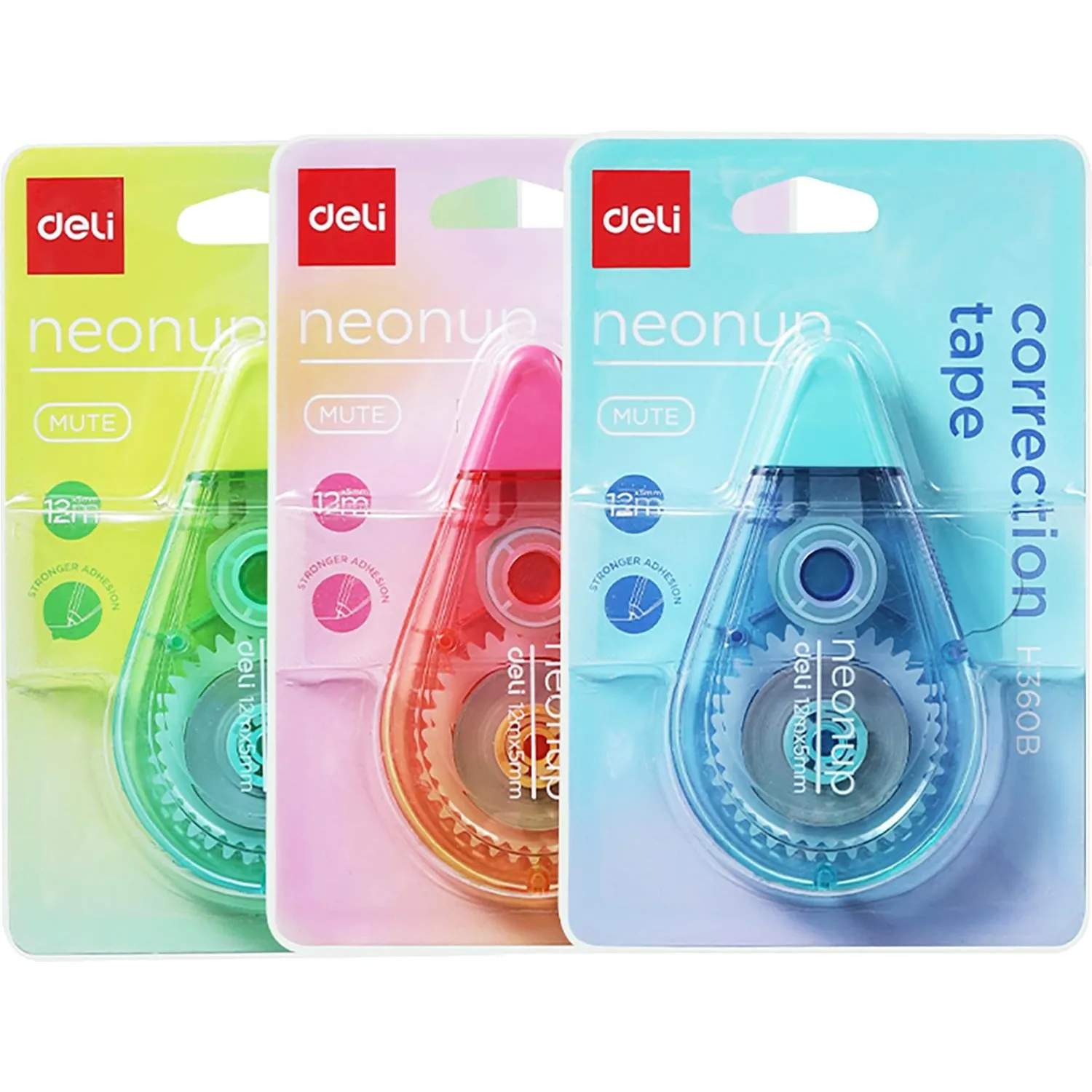 Корректирующая лента Deli NEONUP, 5ммx12м, бесшумн, в асс, EH360B - фото 4