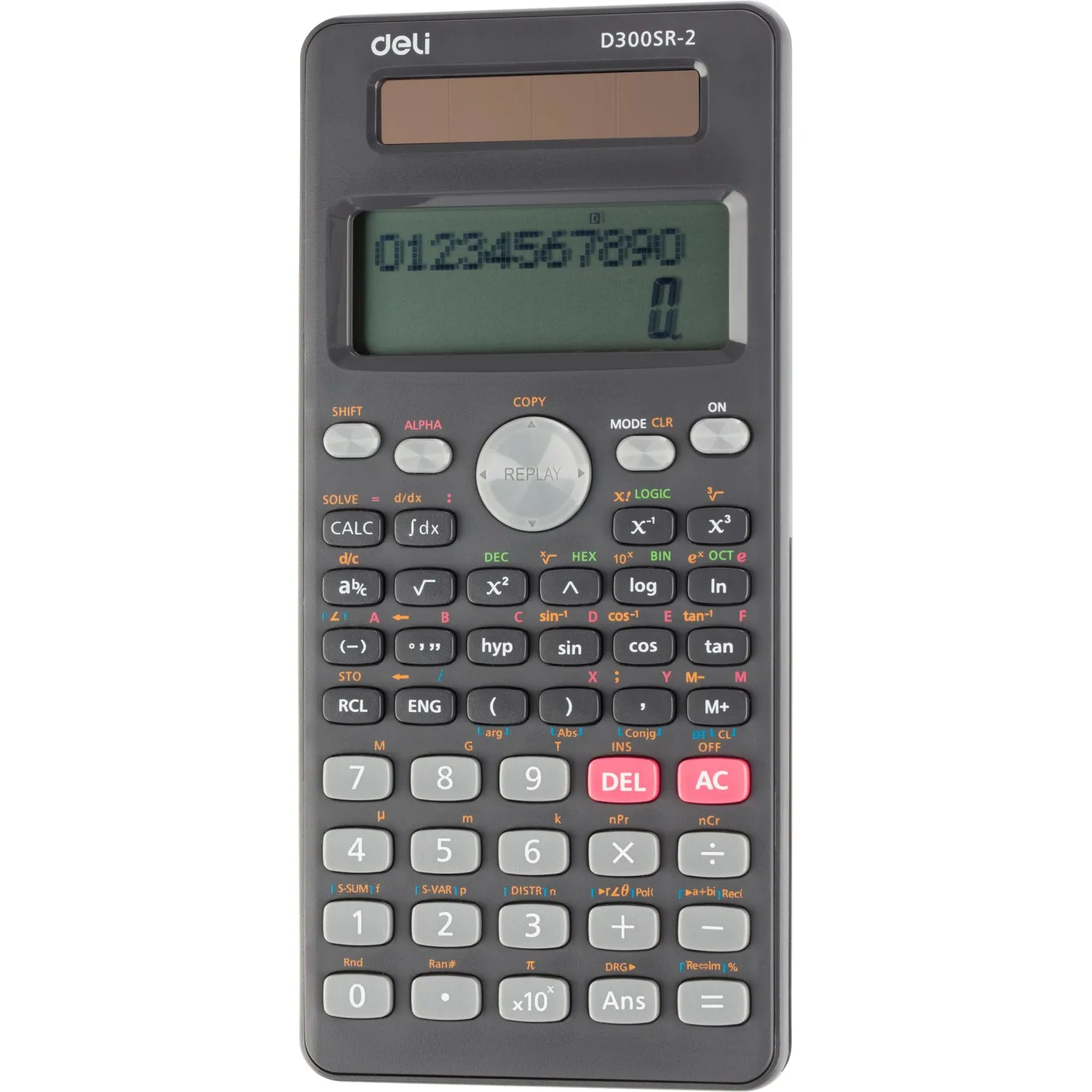 Калькулятор научный Deli ED300SR-2,10+2р,300ф,2ст,172,6х82,7,дв пит,т.сер - фото 3