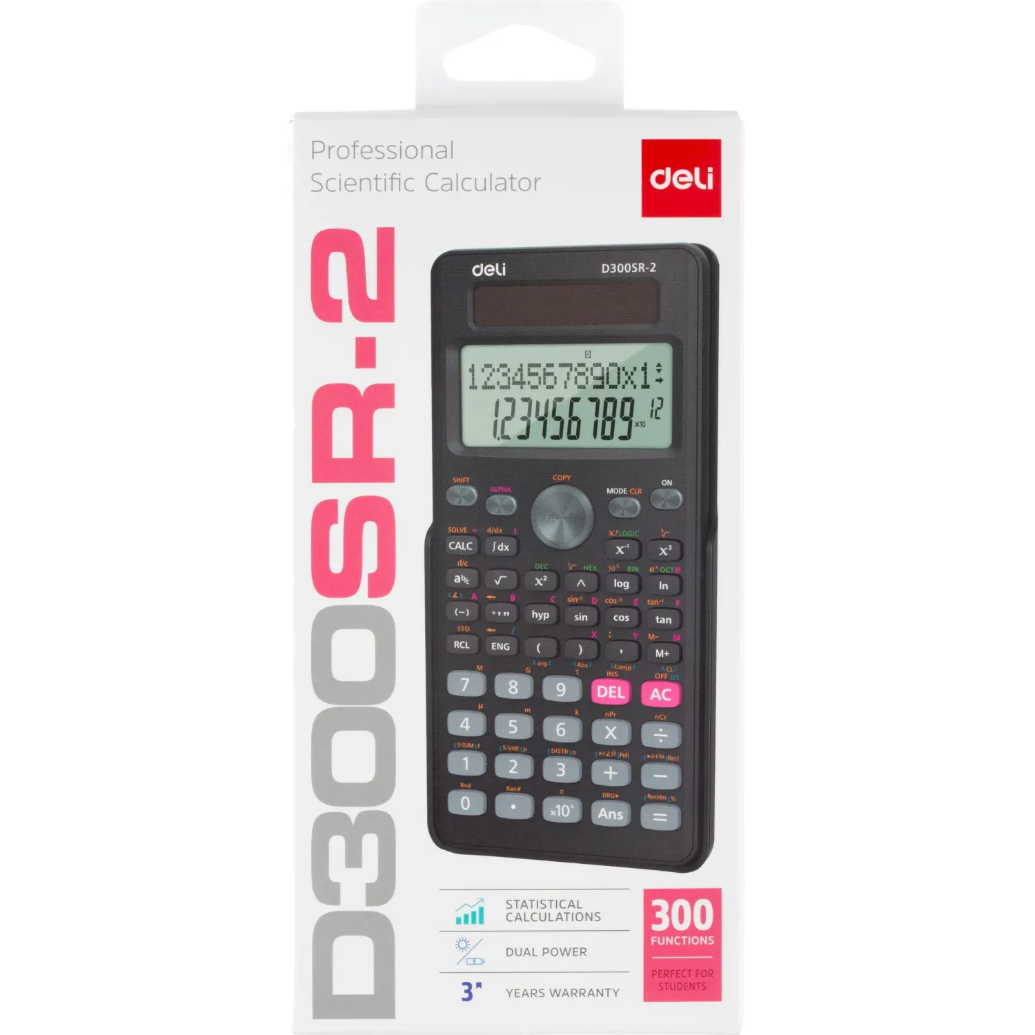 Калькулятор научный Deli ED300SR-2,10+2р,300ф,2ст,172,6х82,7,дв пит,т.сер - фото 7