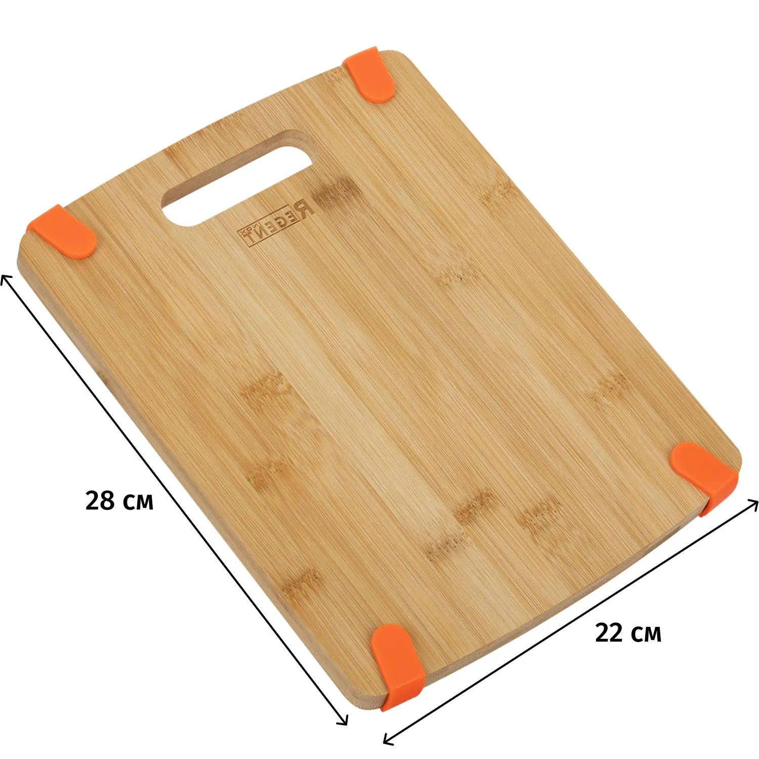 Доска разделочная с силик. вставками 28х22х1,5см, Linea Bamboo - фото 2