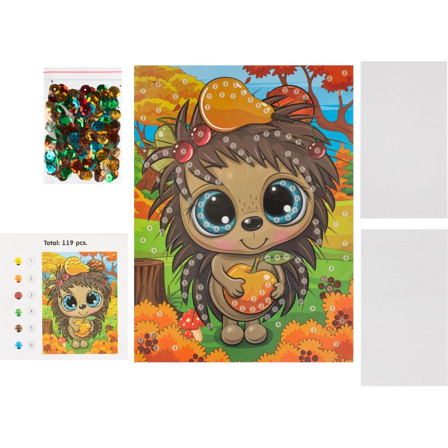 Аппликация из пайеток Ёжик МУЛЬТИ АРТ  SEQPACK-112294 - фото 2