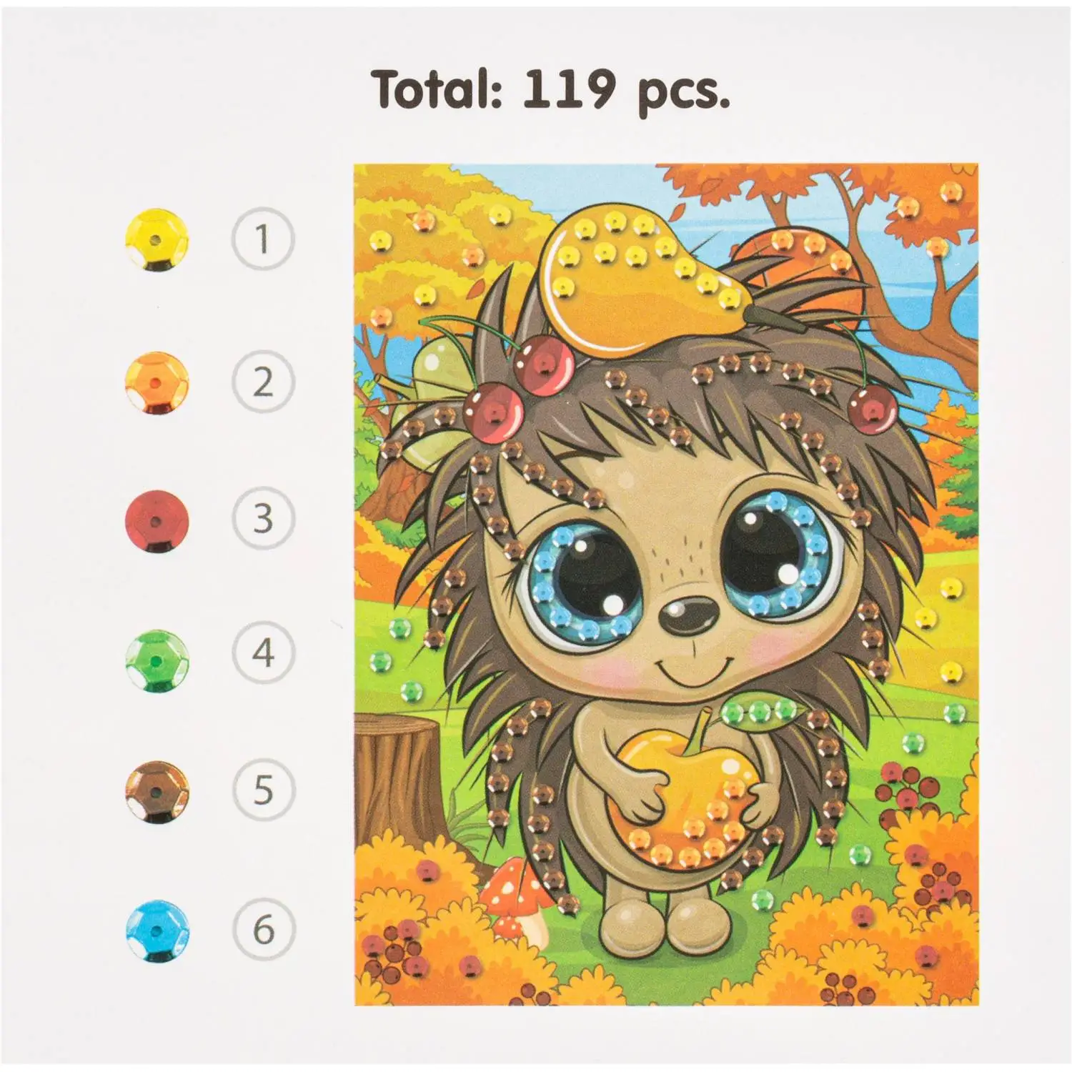 Аппликация из пайеток Ёжик МУЛЬТИ АРТ  SEQPACK-112294 - фото 4