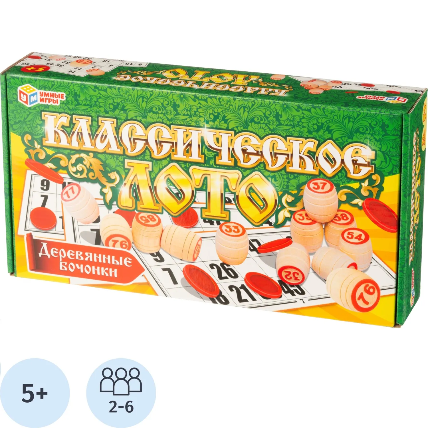 Настольная игра Лото классическое деревянное, Умные игры , 4660254469334 - фото 1