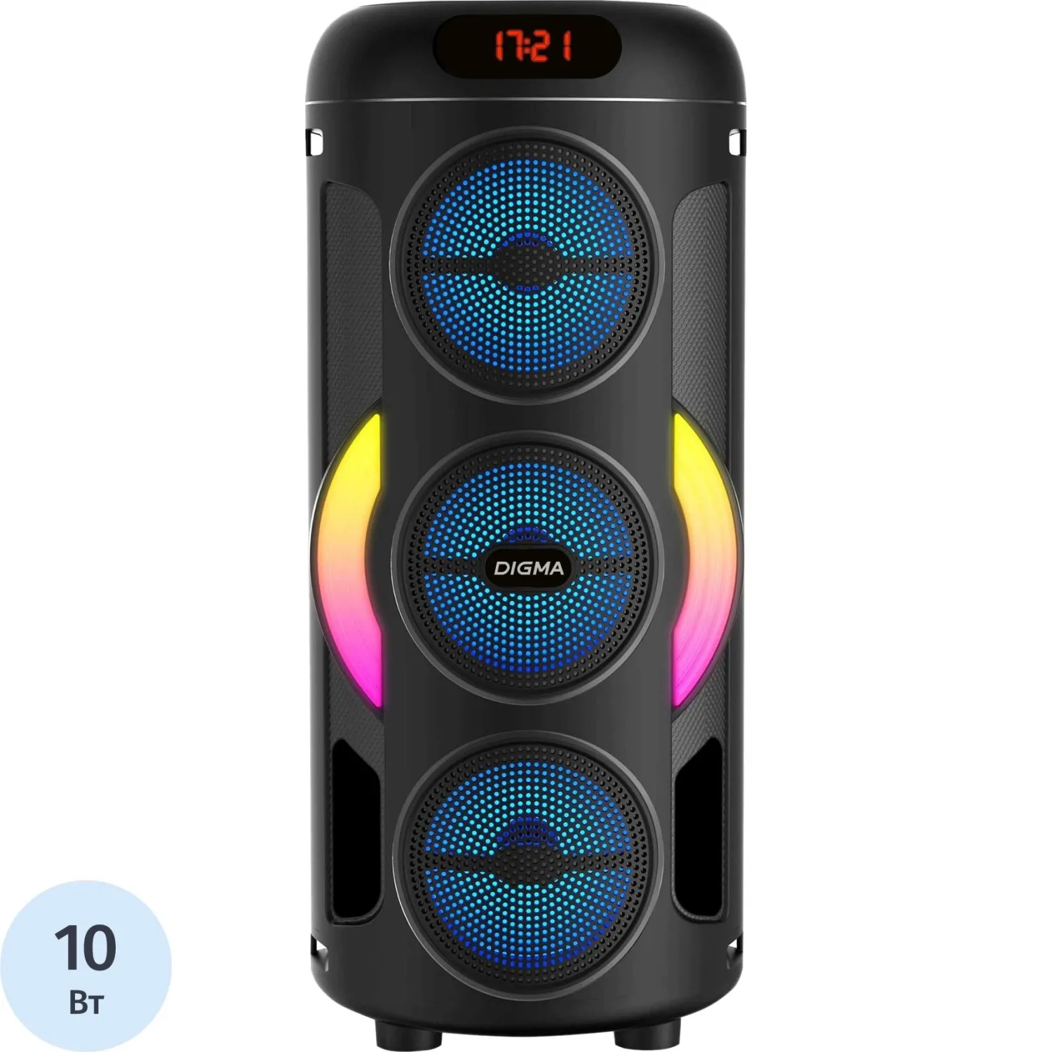 Акустическая система Digma D-MC1721 черный 10Вт/FM/USB/BT/micro SD - фото 1