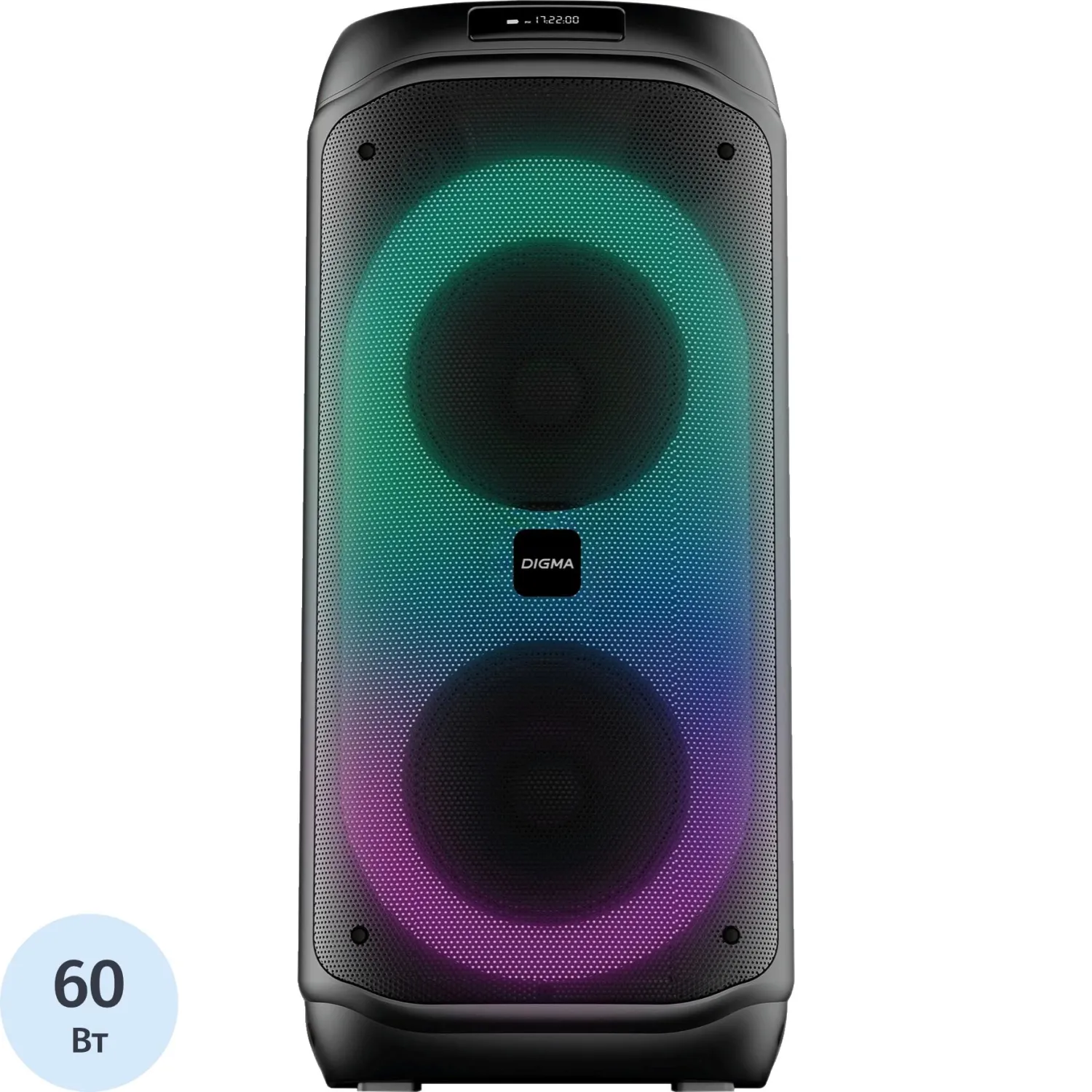 Акустическая система Digma D-MC1722 черный 60Вт/FM/USB/BT/micro SD - фото 1
