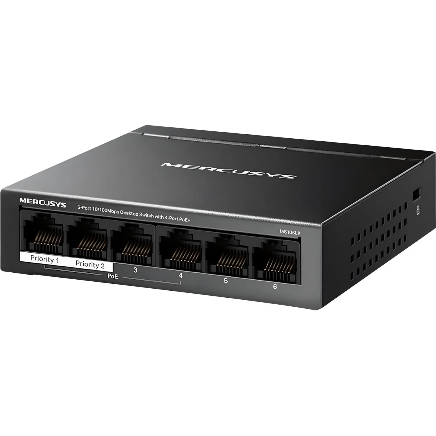 Коммутатор Mercusys MS106LP (L2) 6x100Мбит/с 4PoE+ 40W неуправляемый - фото 1