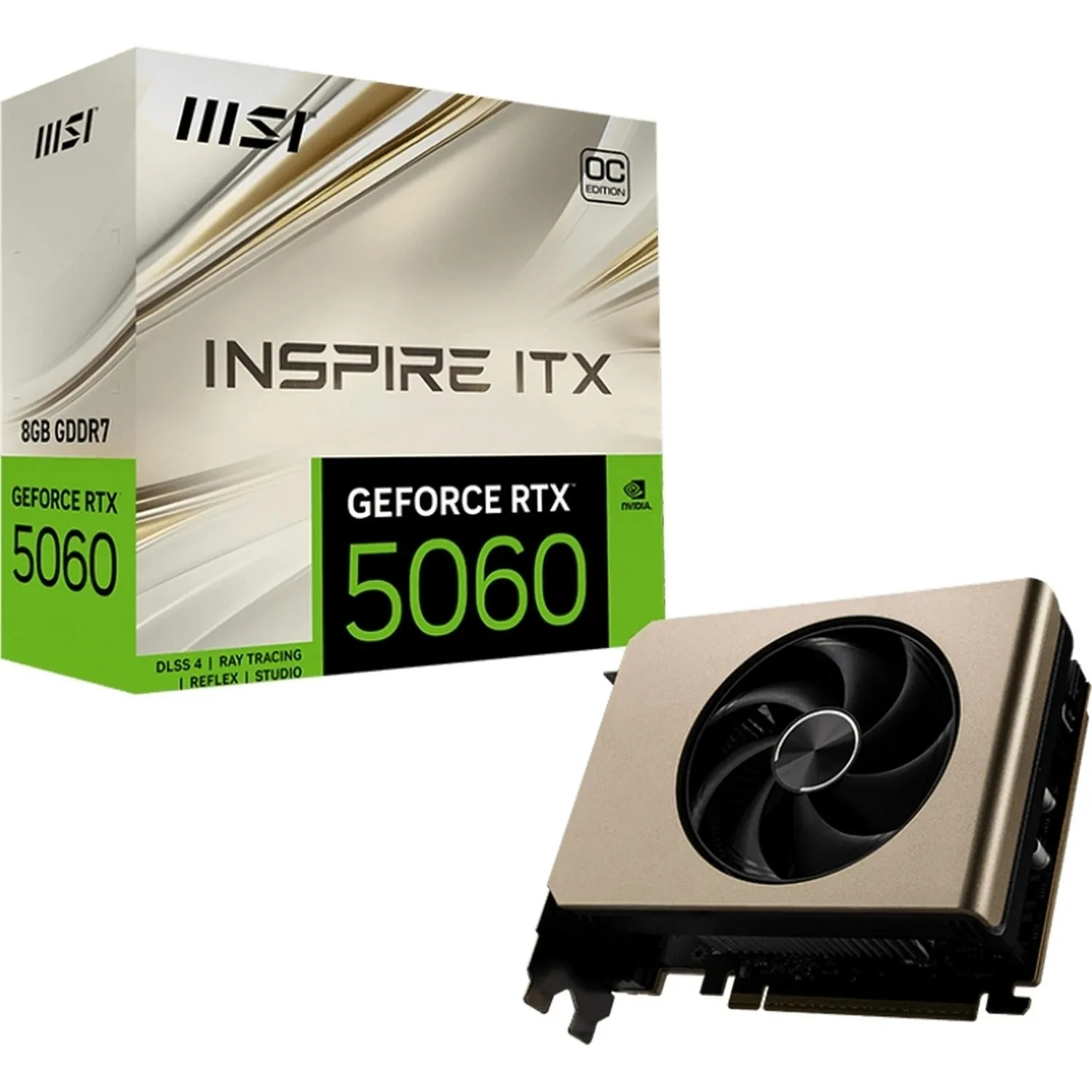 Видеокарта MSI RTX 5060 INSPIRE ITX OC 8GB 3xDP HDMI 1FAN - фото 4