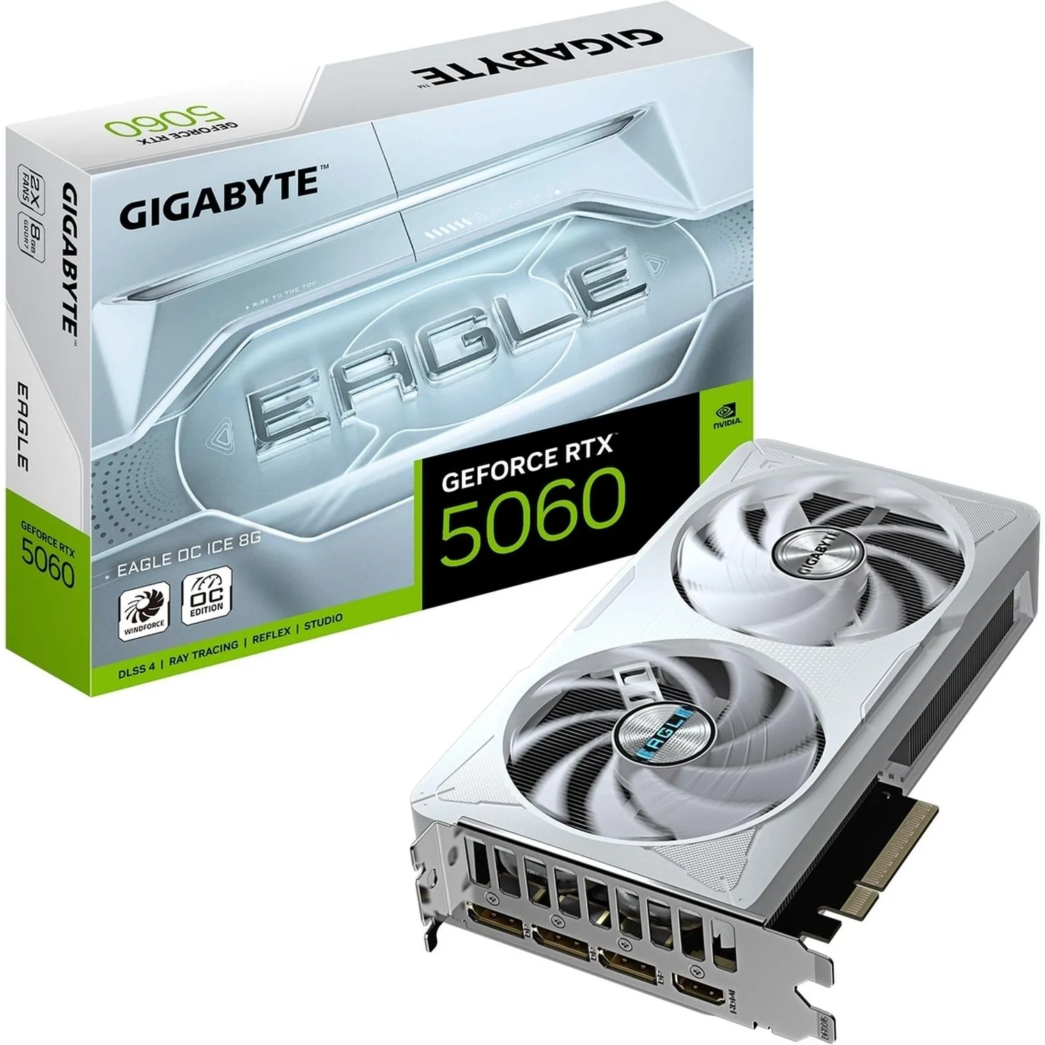 Видеокарта Gigabyte RTX5060 EAGLE OC ICE 8GB 3xDP(GV-N5060EAGLEOC ICE-8GD) - фото 4