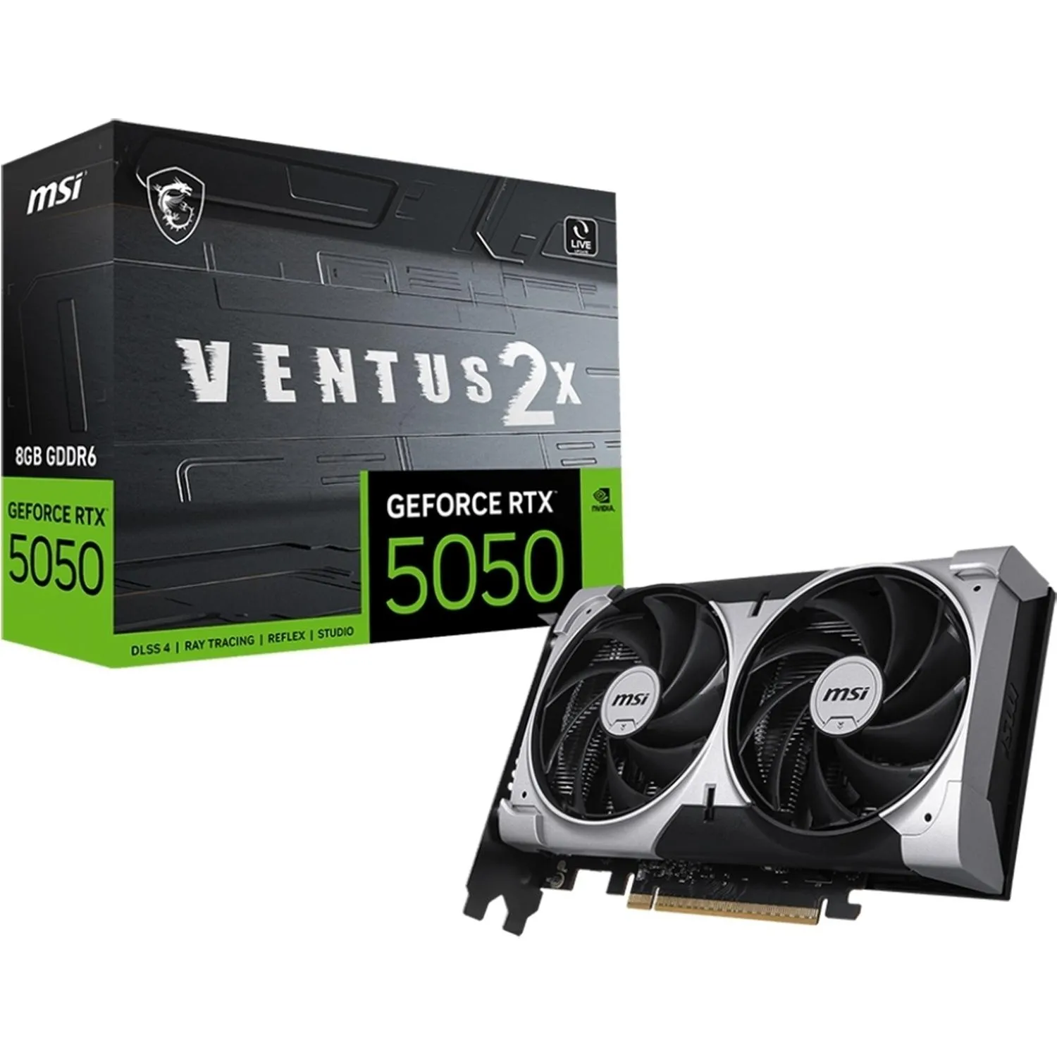Видеокарта MSI RTX 5050 VENTUS 2X OC 8GB GDDR6 128bit 3xDP HDMI 2FAN - фото 4