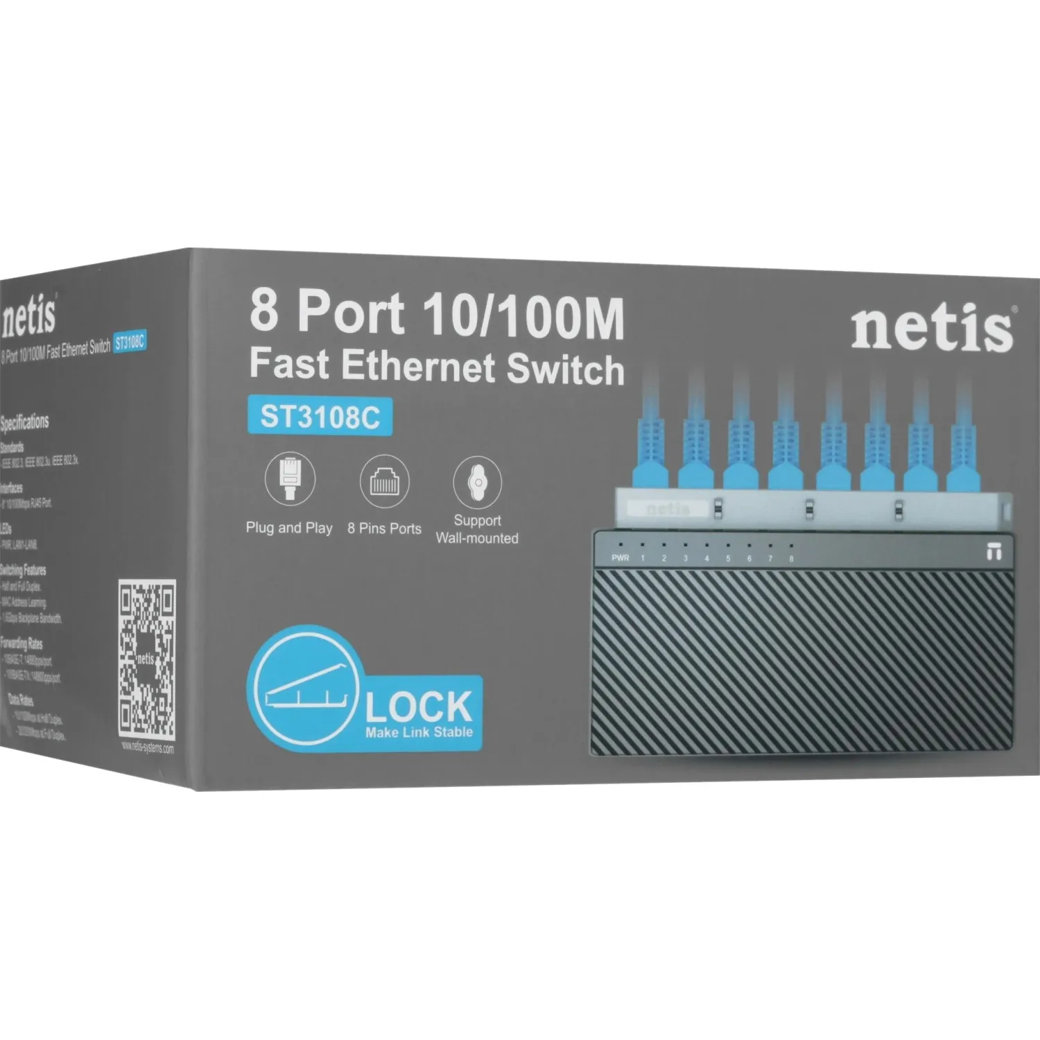 Коммутатор Netis ST3108C 8PORT 10/100M - фото 10