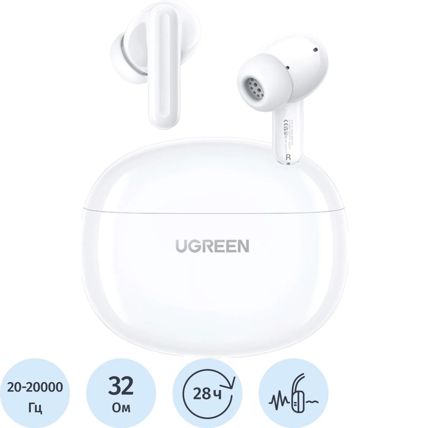 Наушники Ugreen WS207 (45110) HiTune T3C Wireless Earbuds. Цвет: белый - фото 1