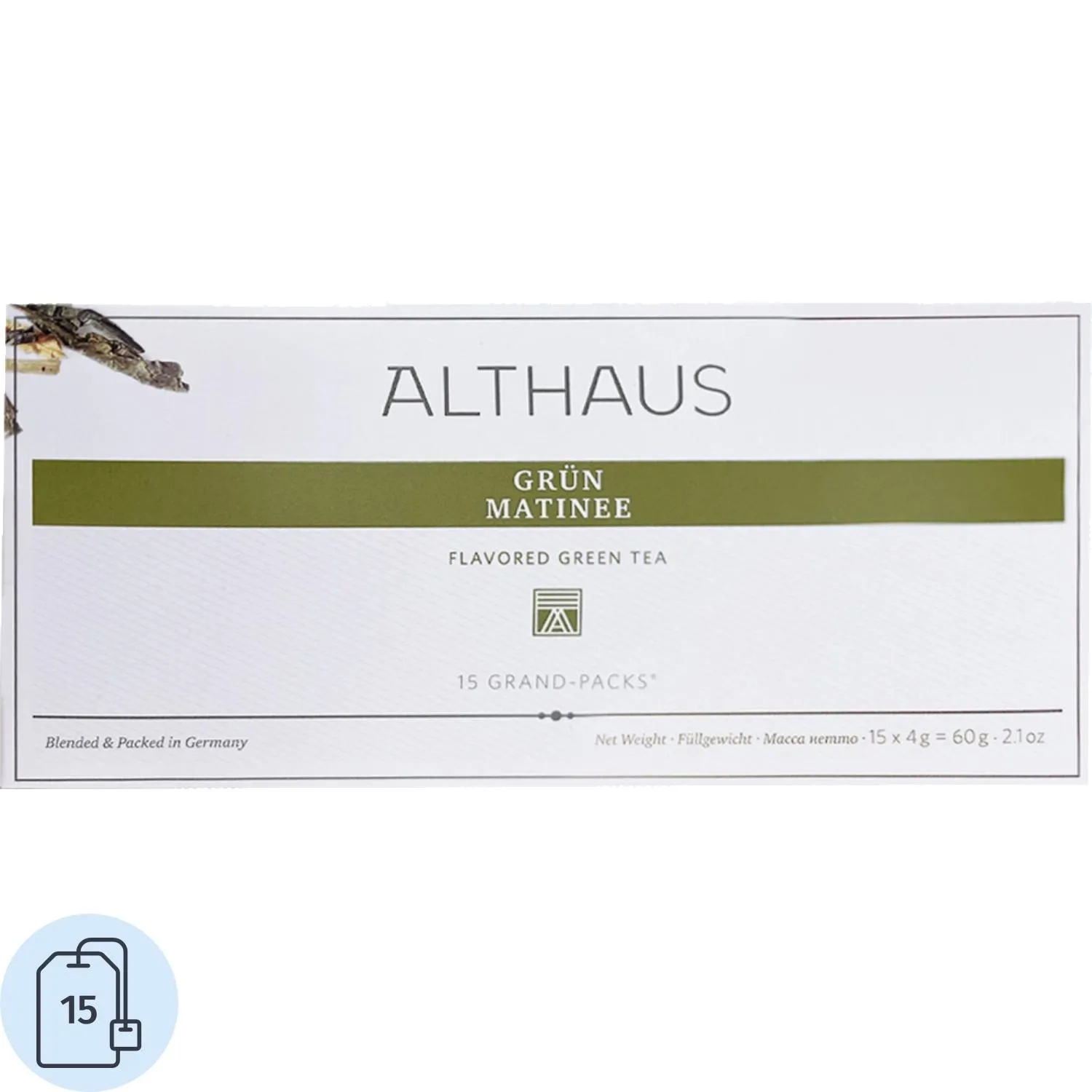 Чай пакетированный Althaus Grun Matinee Grand Pack зеленый, 15x4г - фото 1