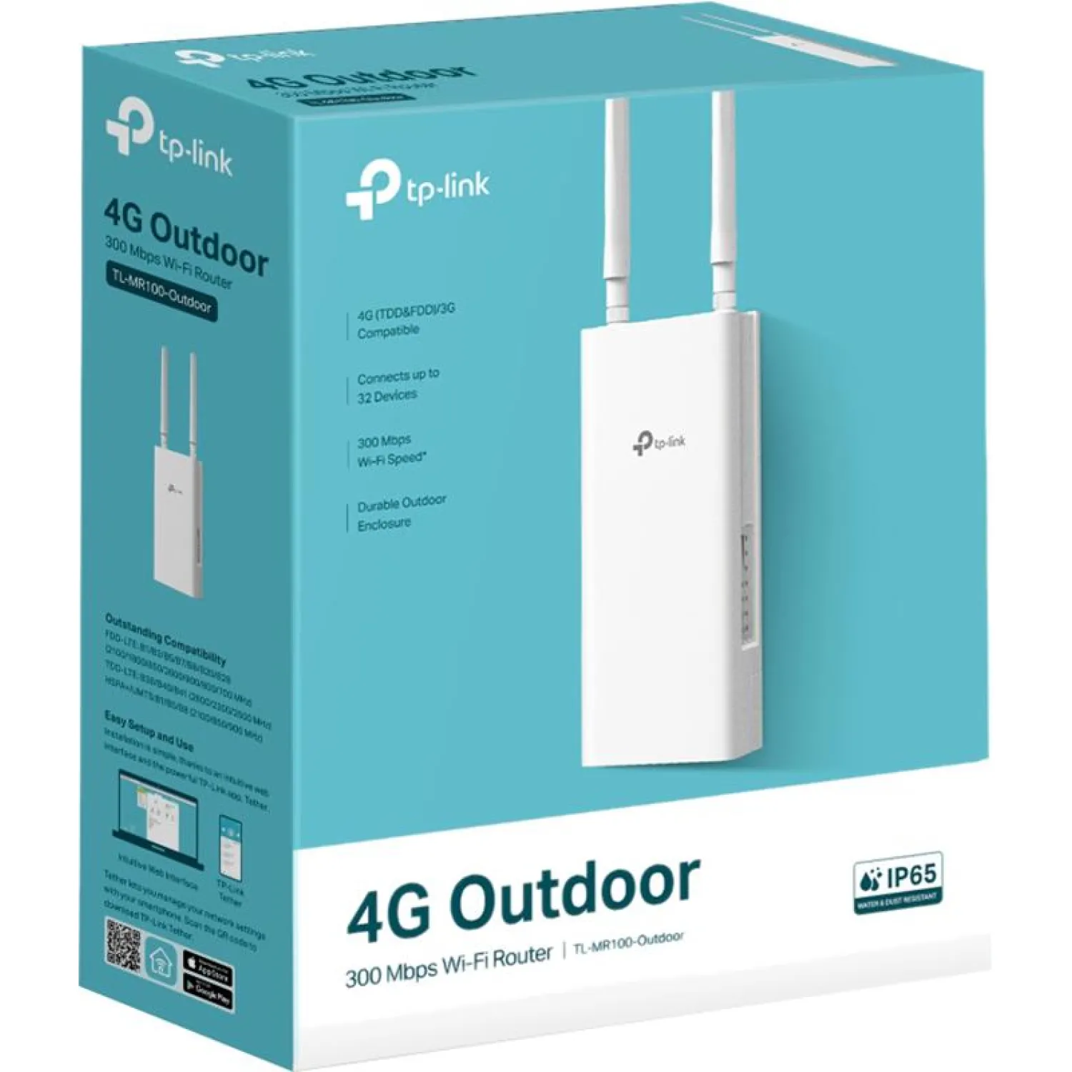 Маршрутизатор TP-Link TL-MR100-Outdoor N300 4G LTE для улицы и помещений - фото 4