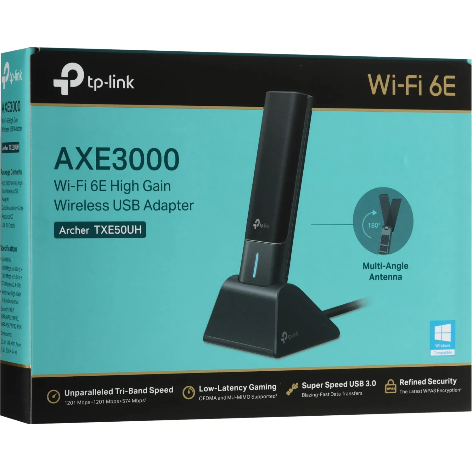 Сетевой адаптер Wi-Fi TP-Link Archer TXE50UHAXE3000 USB-адаптер Wi-Fi 6E - фото 9