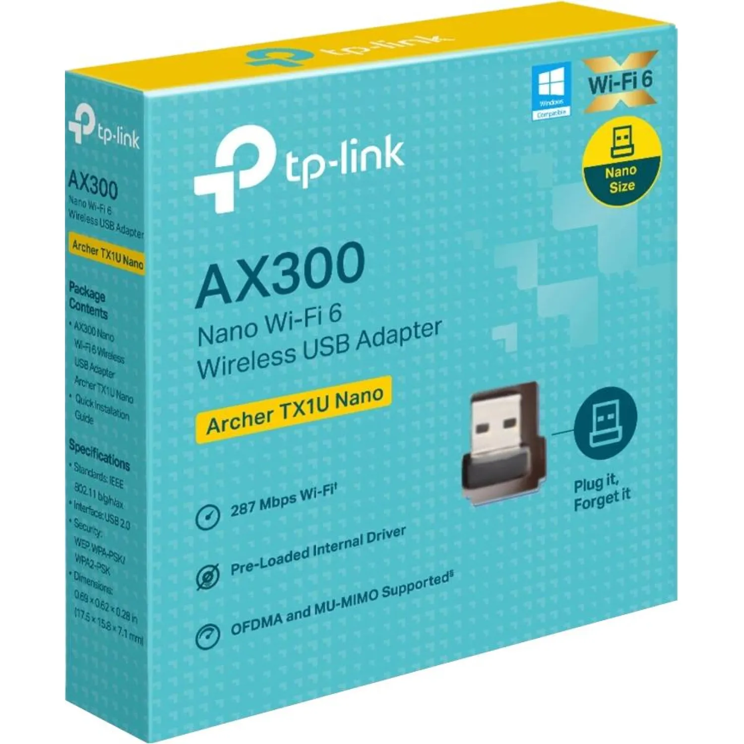 Сетевой адаптер Wi-Fi TP-Link Archer TX1U Nano AX300 USB-адаптер Wi-Fi 6 - фото 5