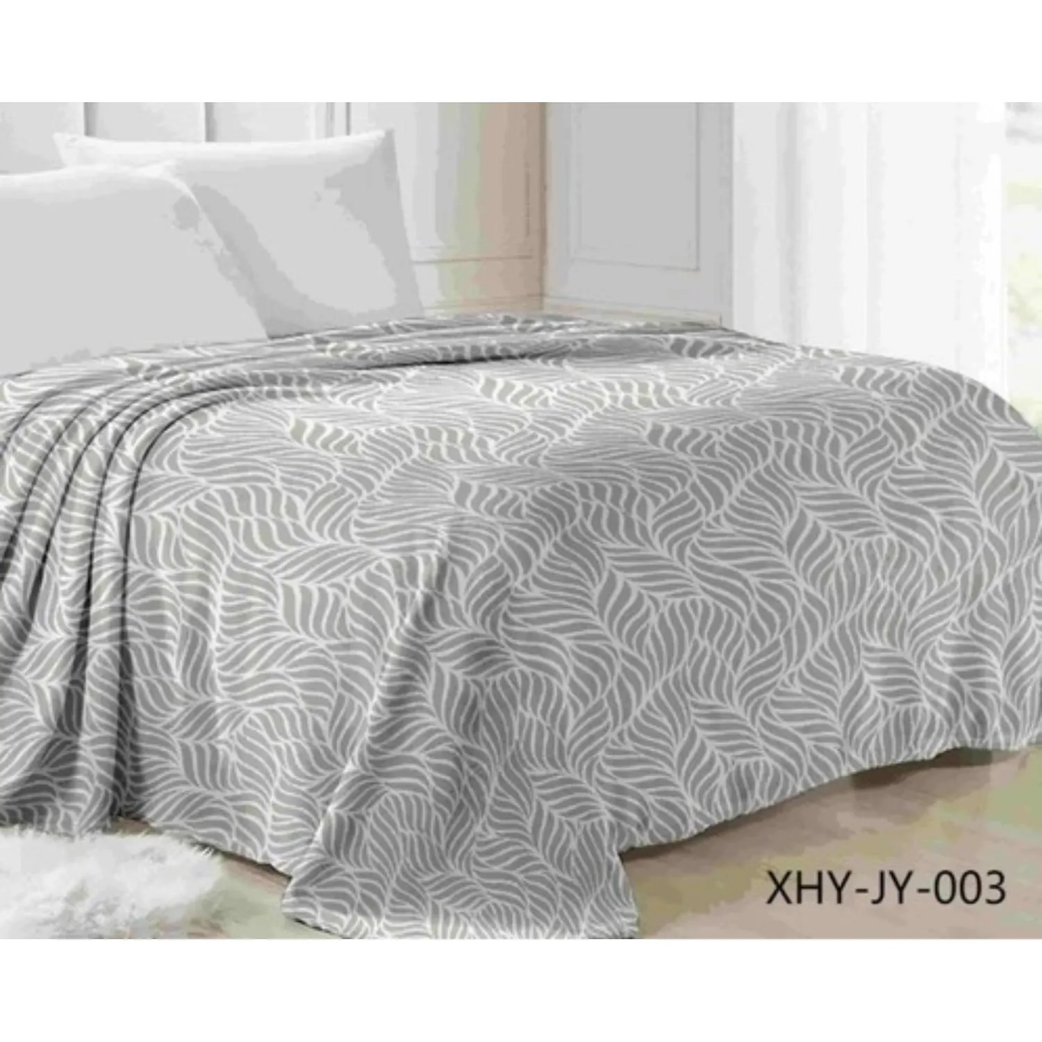 Плед велсофт  150х200см серый бамбук 16-5803 G - фото 1