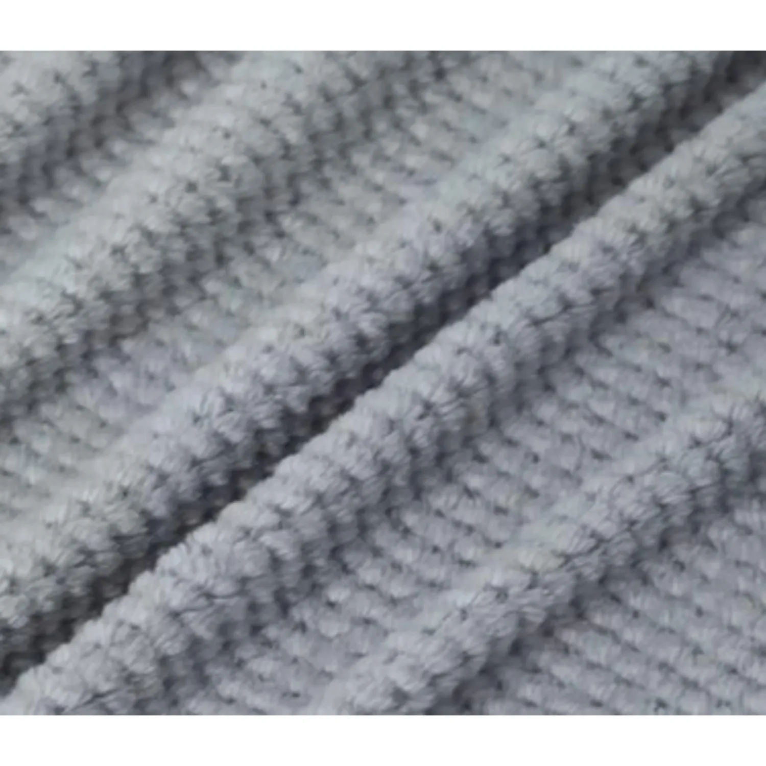 Плед велсофт  200х220см серый рубчик 15-4101 G - фото 2
