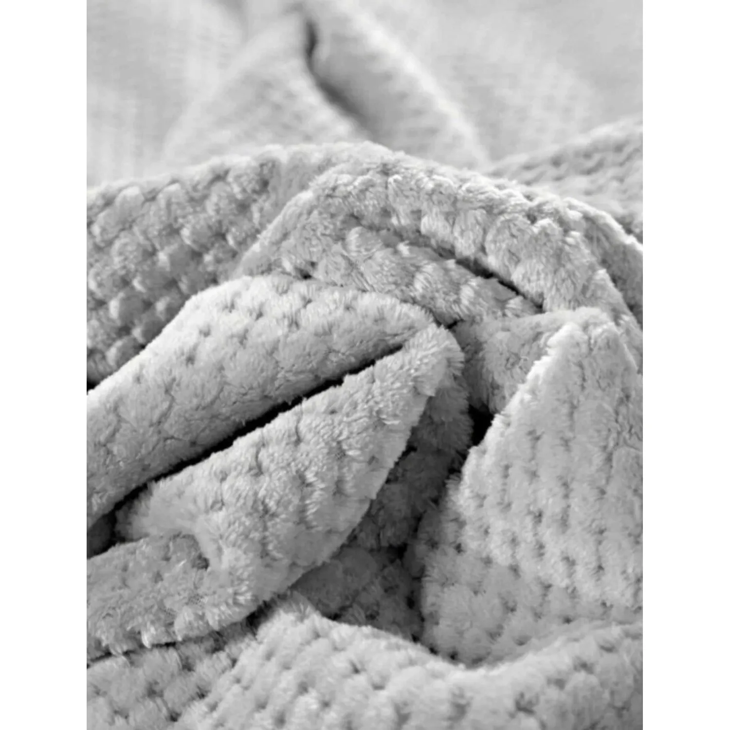 Плед велсофт  150х200см серый рубчик 15-4101 G - фото 2