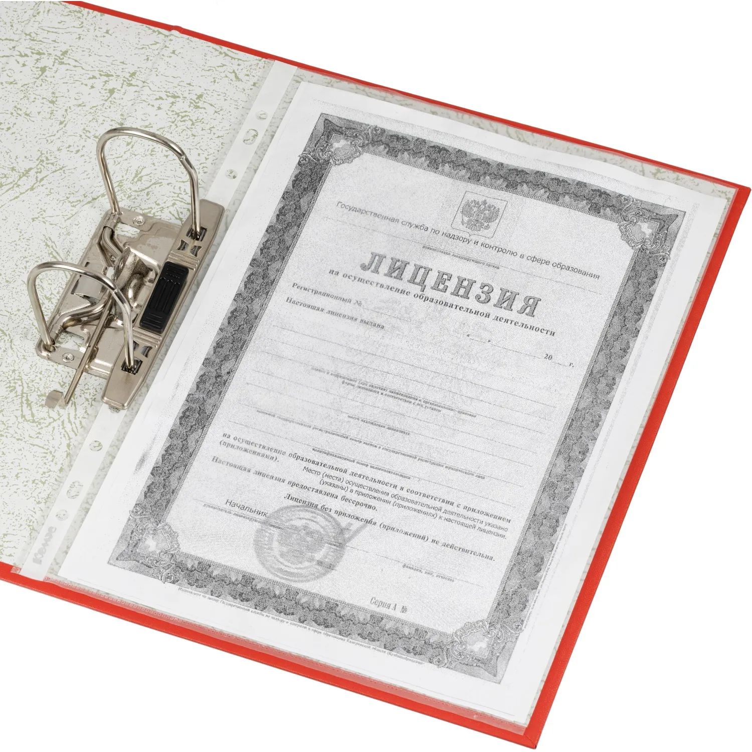Папка-регистратор 75мм Attache А4, красная, РР/бумага, без мет. уголка - фото 6