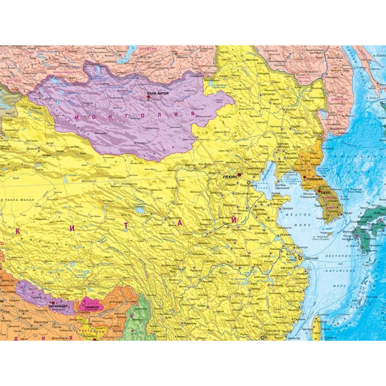 Карта настенная Евразия политическая 1.60х1.09м КН108 - фото 2