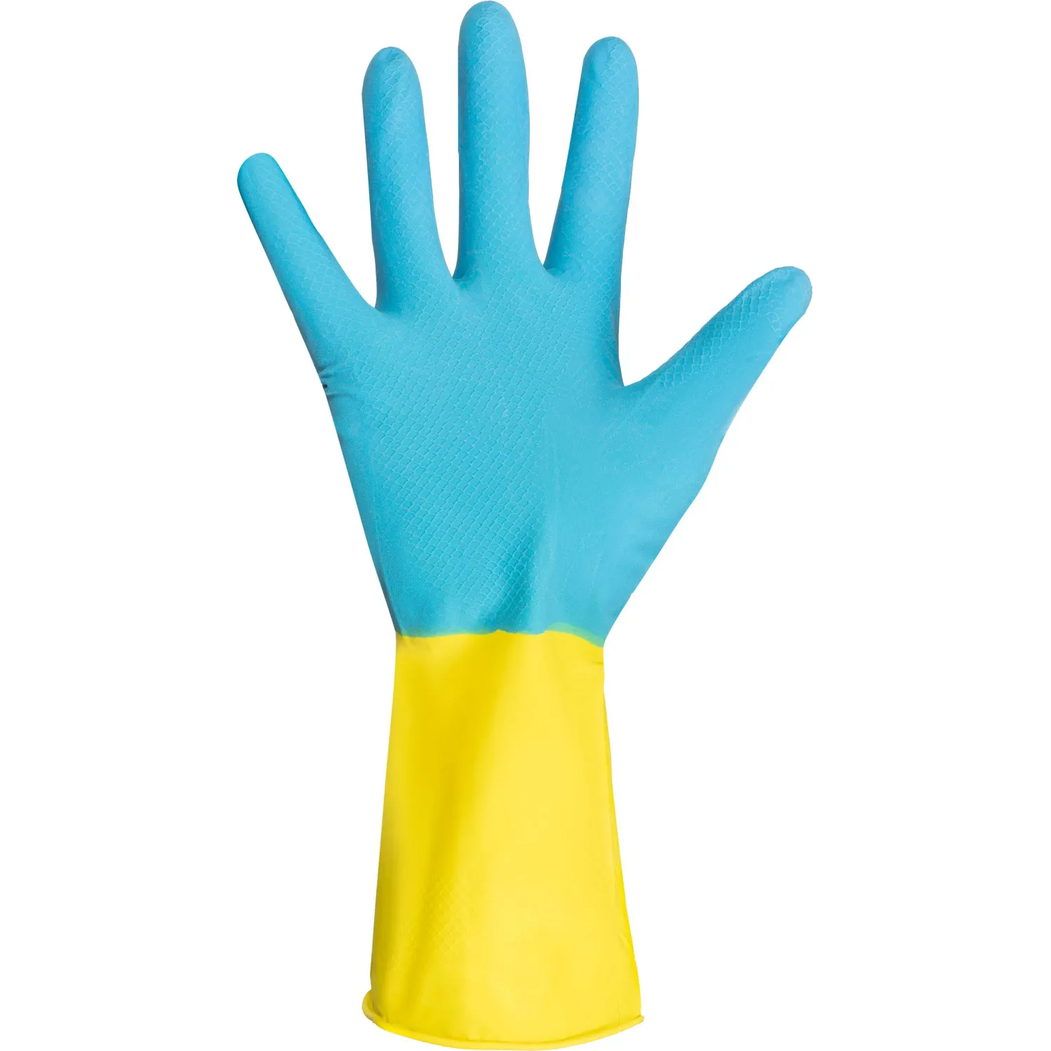 Перчатки хозяйственные Gloves Lux BICOLOR сине-желтые р.L - фото 3