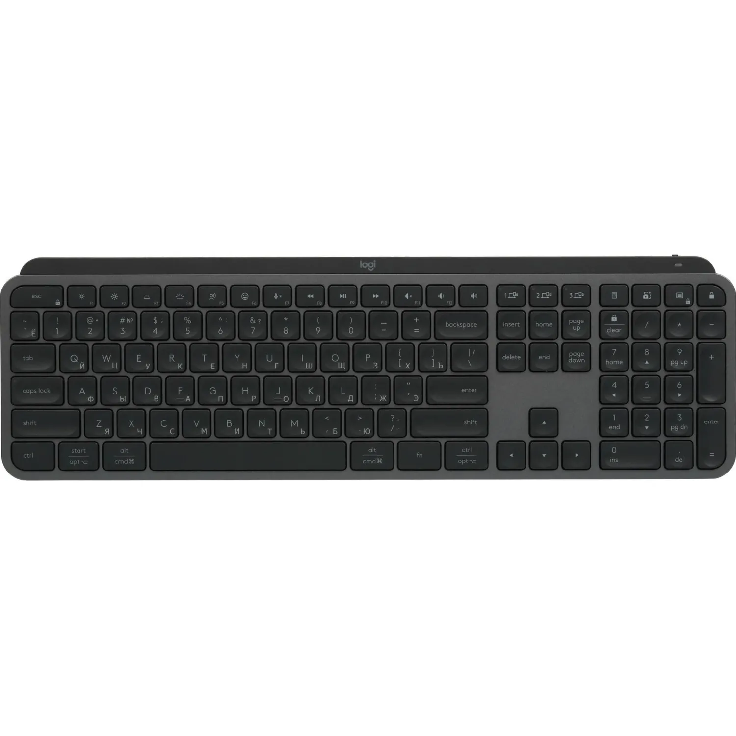 Клавиатура Logitech MX Keys S графит/черн USB,беспров,BT/Radio (920-011600) - фото 1