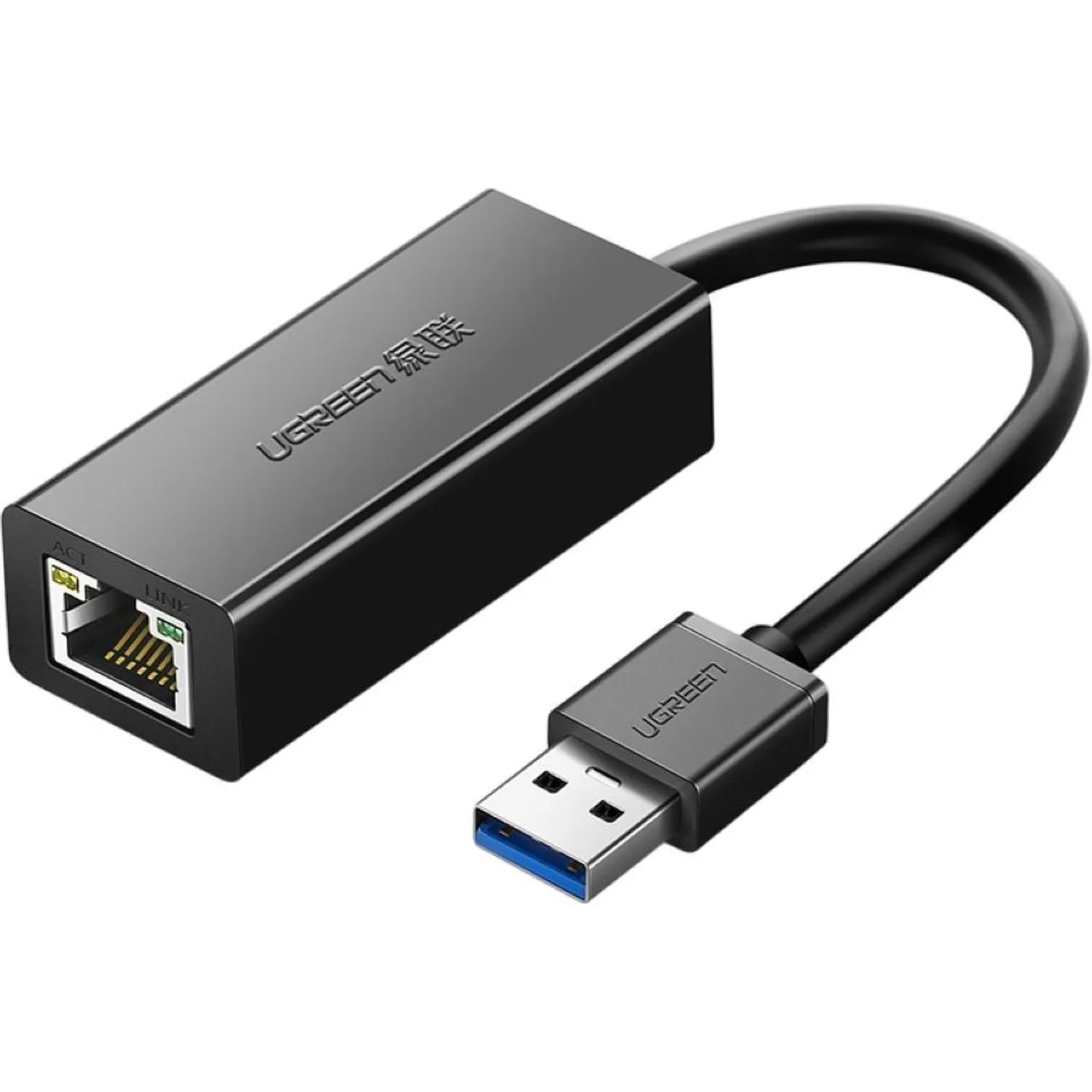 Сетевой адаптер UGREEN CR111 (20256), USB 3.0/Gigabit Ethernet/черный - фото 1