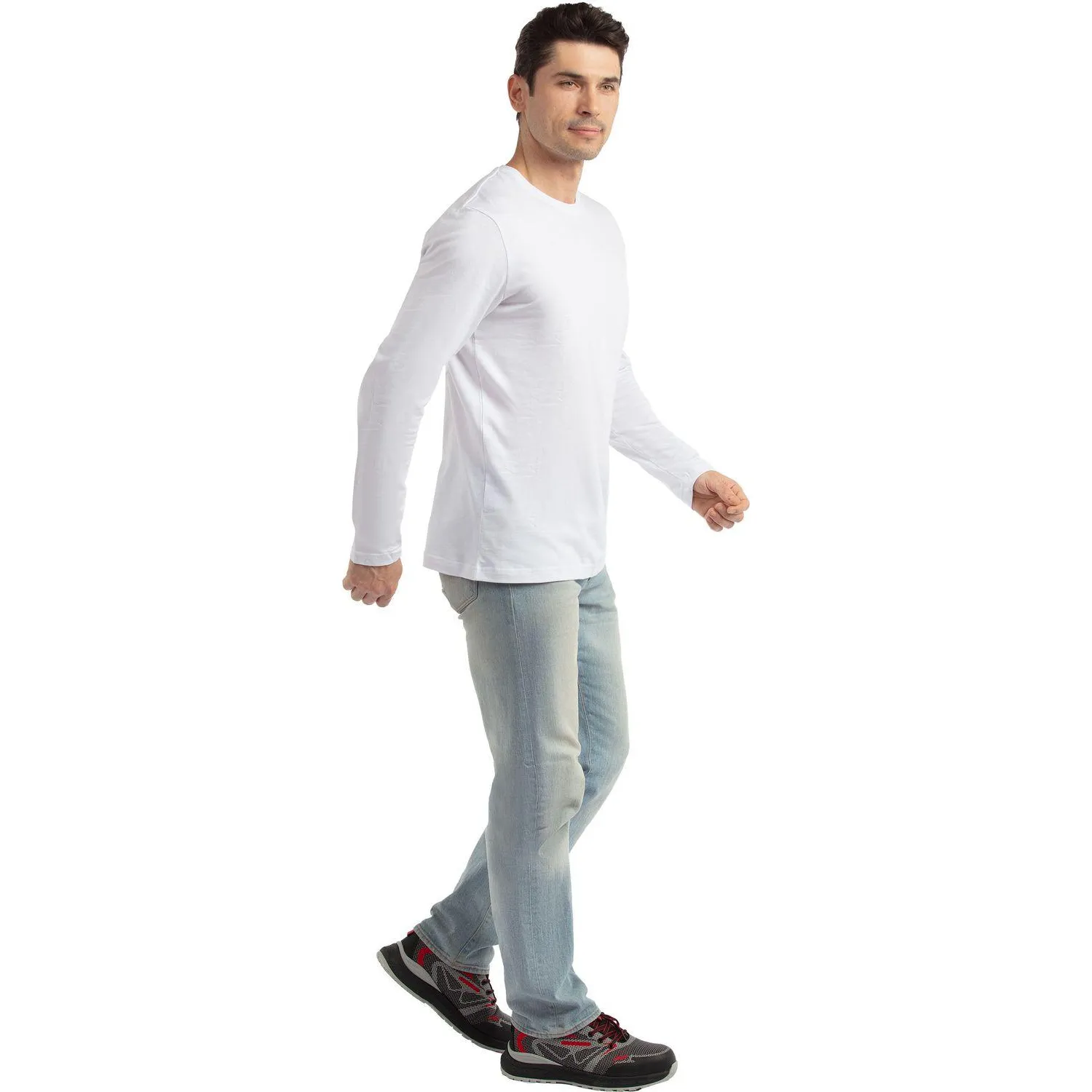 Футболка  Ф02 (160 г.) с длинным рукавом бел.(L) - фото 11