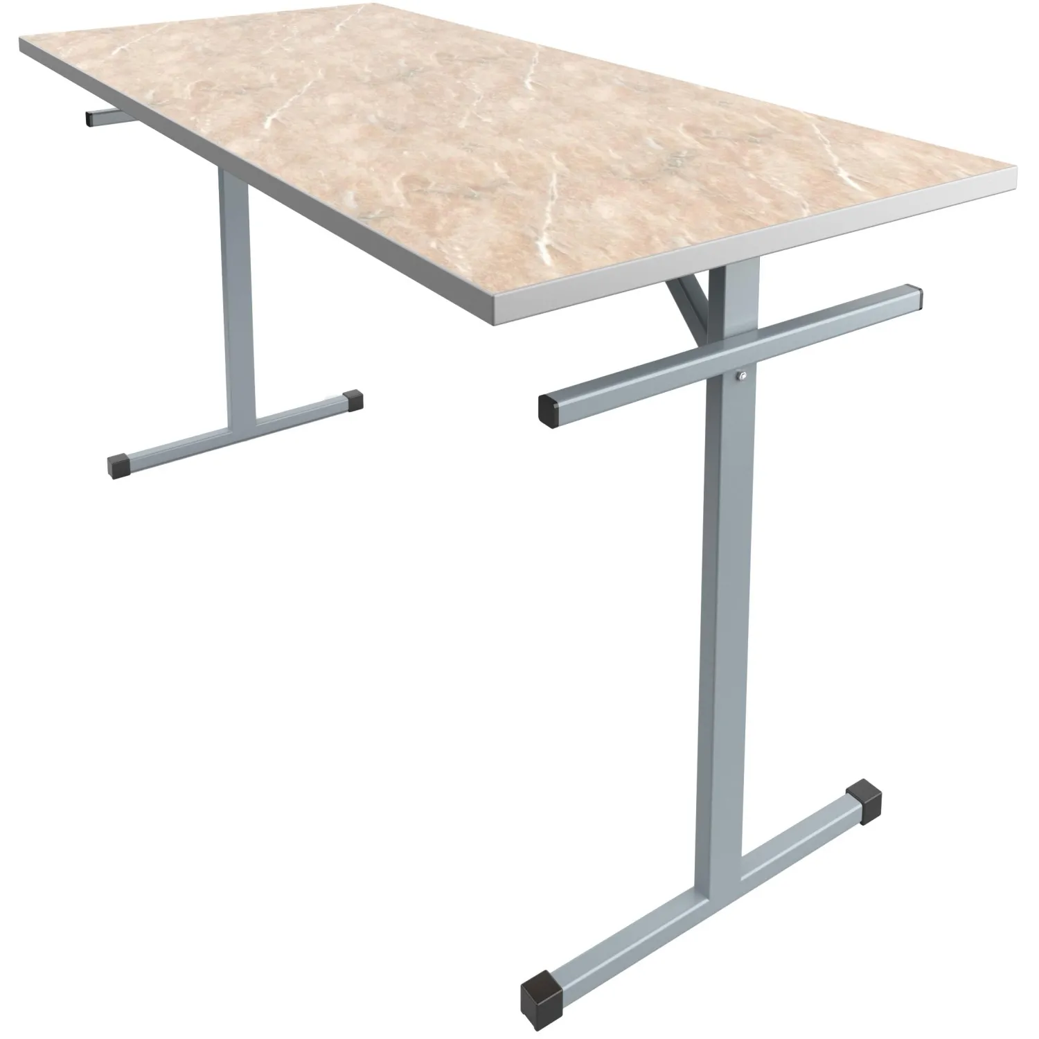 Стол MET_обеденный 180x70x76 под скамью пл. мрамор беж/сер НОВ - фото 1
