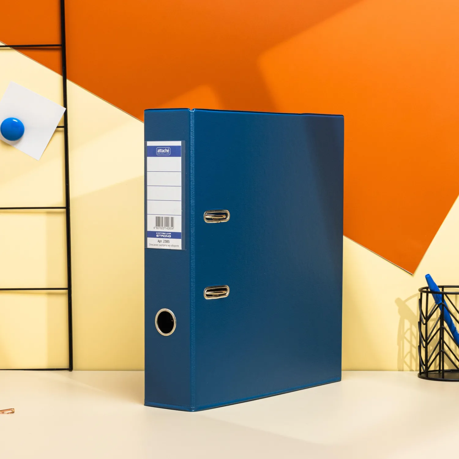 Папка-регистратор Strong Line 70мм т.-синий,ПБП2, карм.кор - фото 12