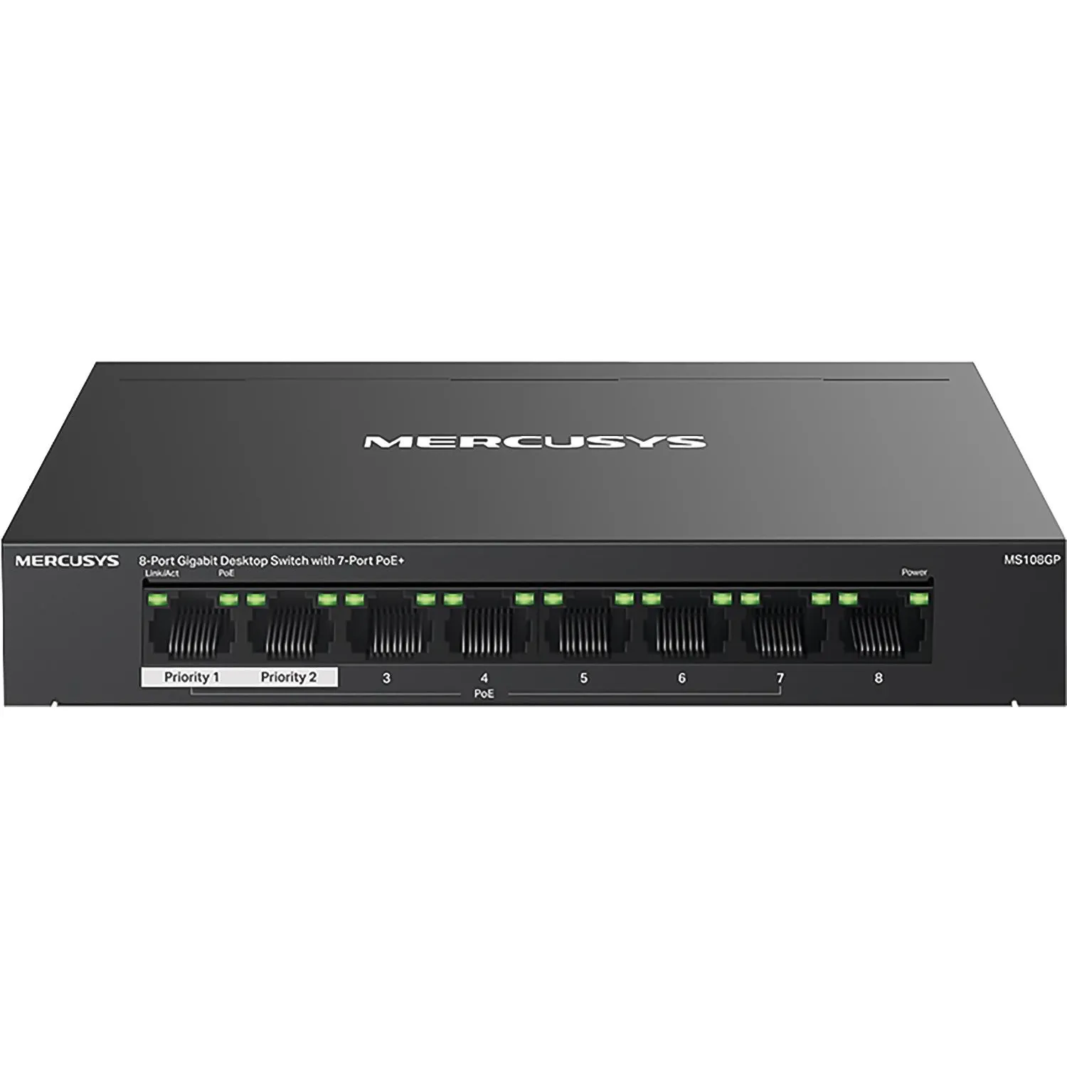 Коммутатор неуправляемый Mercusys MS108GP (L2) 8x1Гбит/с 7PoE+ 65W - фото 2