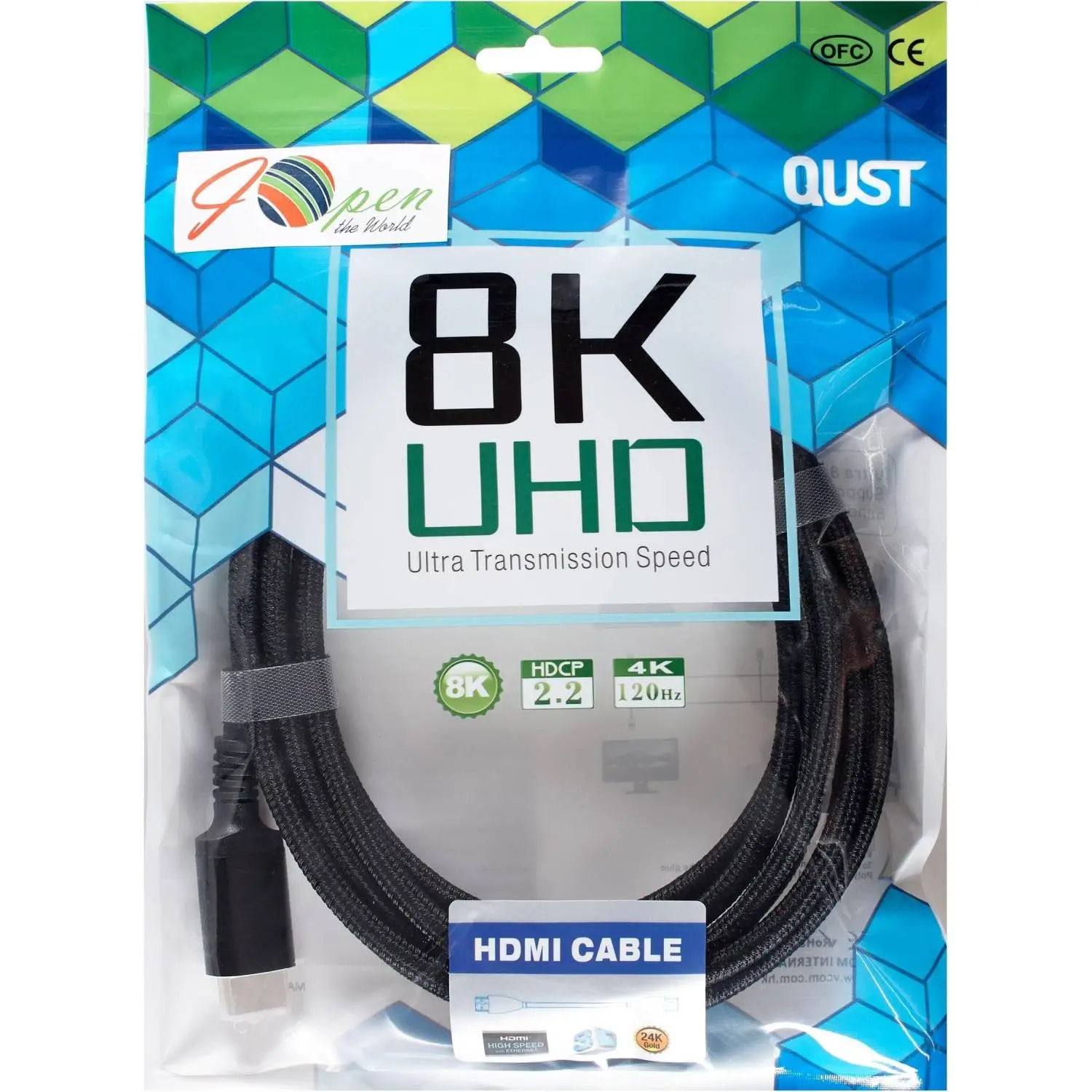 Кабель HDMI 19M/M,ver. 2.1 8KX60Hz (Econom) оплетк 3m iOpen <ACG859B-3.0 - фото 6