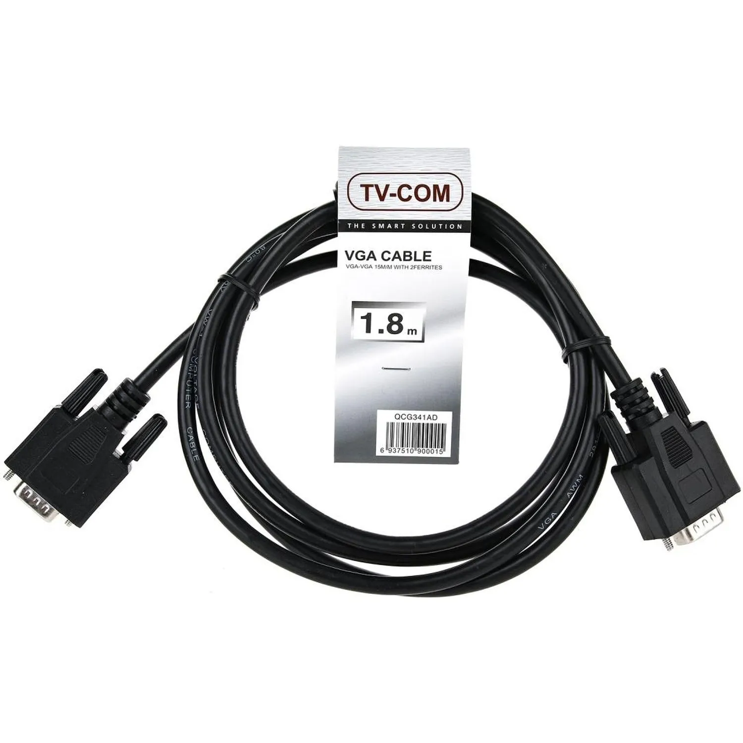 Кабель (соединит.) SVGA (15m/15m) 1,8m 2 фильтра TV-COM (QCG341AD-1.8M) - фото 3