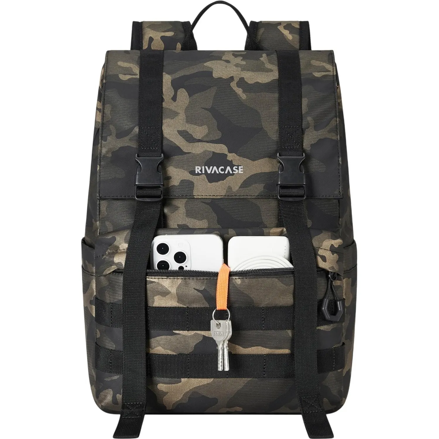 Рюкзак для ноутбука RIVACASE 7621 brown camo Sherwood-ECO Rolltop 15л 15.6 - фото 8